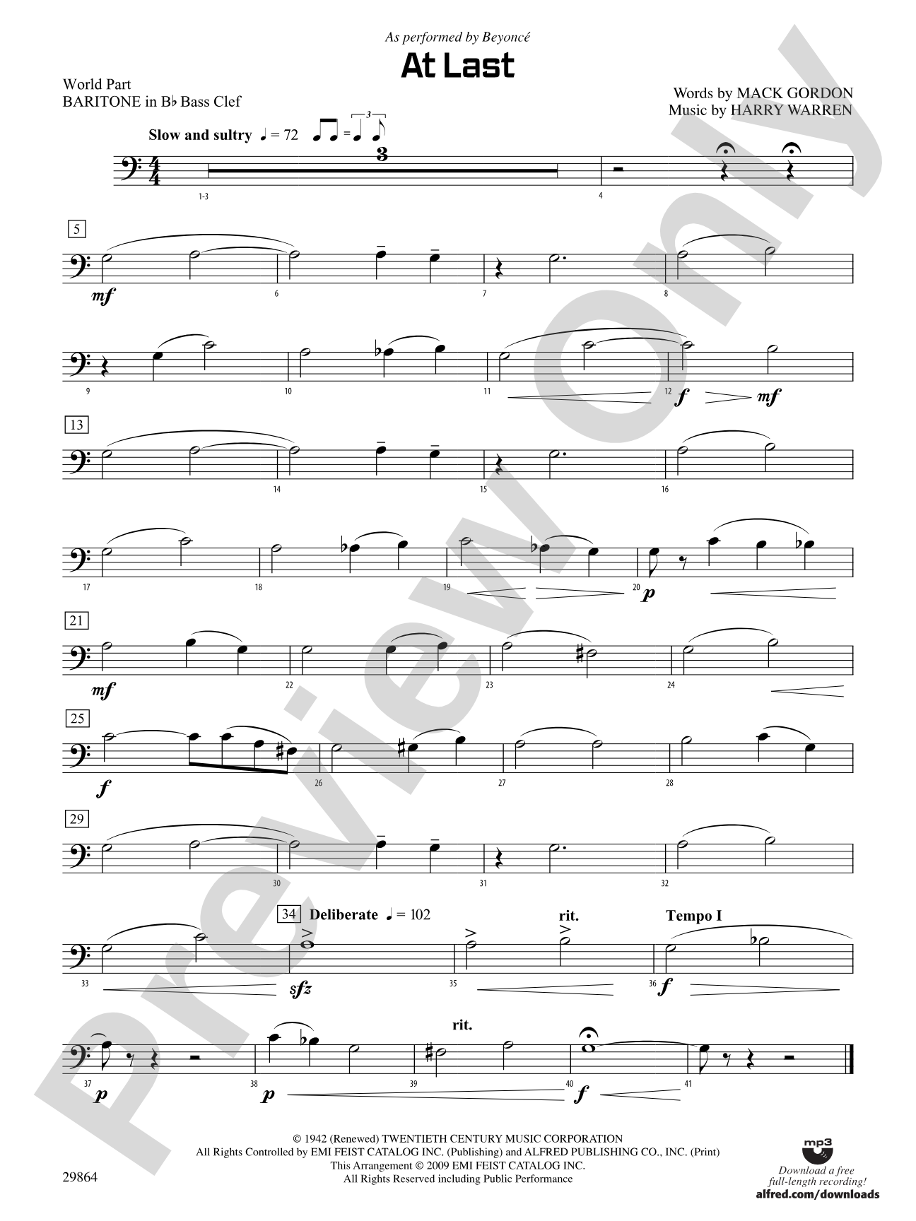 At Last: (wp) B-flat Baritone B.C.