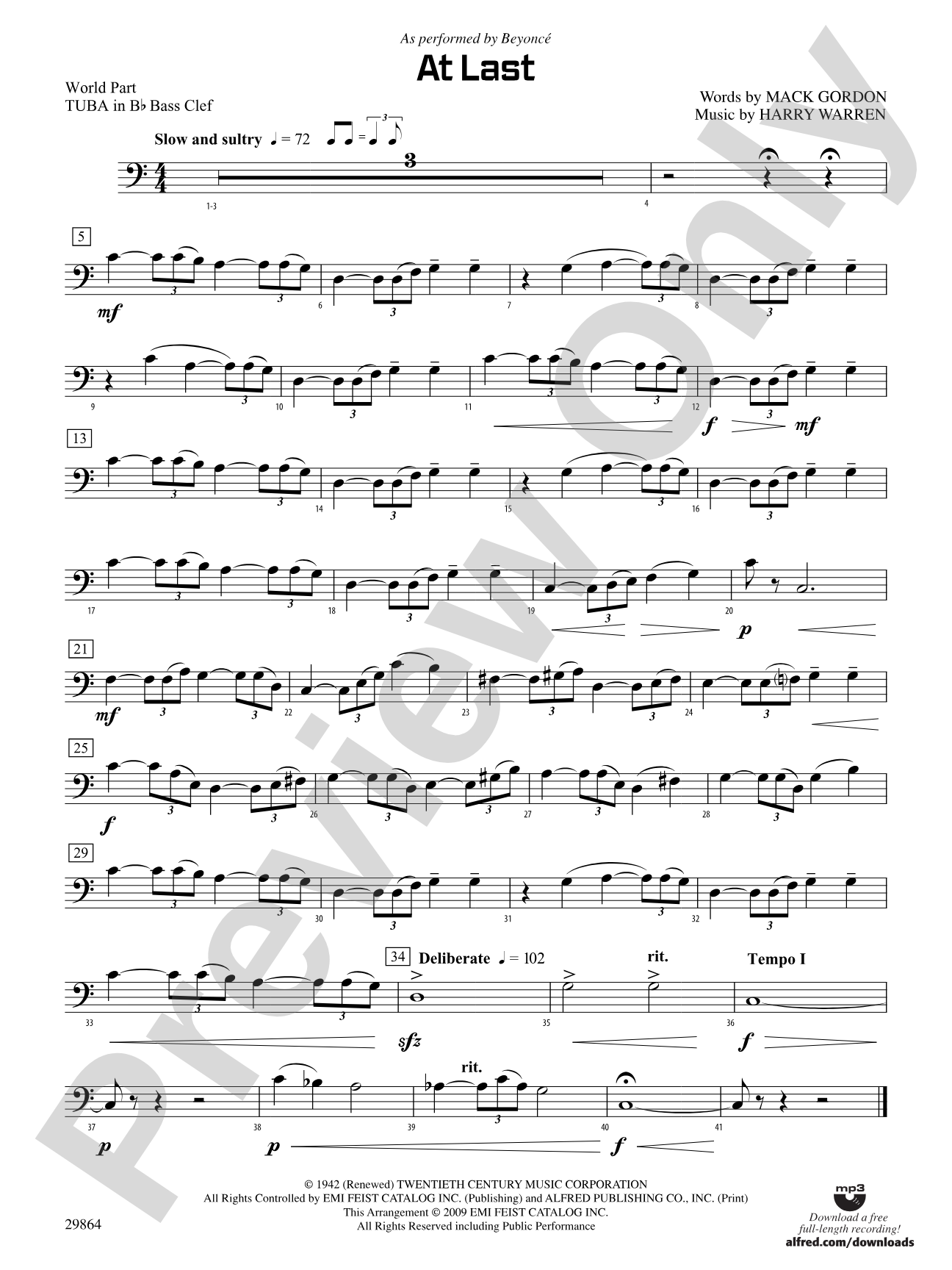 At Last: (wp) B-flat Tuba B.C.