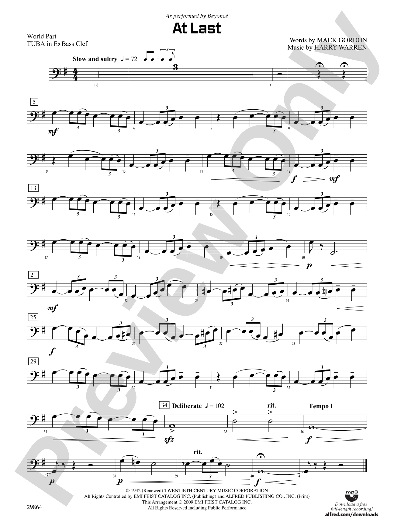 At Last: (wp) E-flat Tuba B.C.