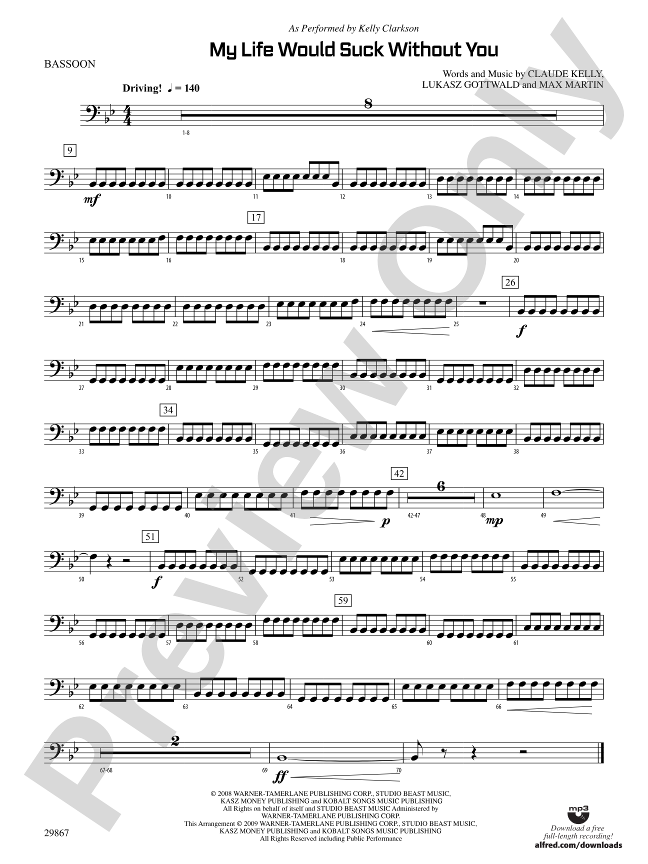 My Life Would Suck Without You: Bassoon