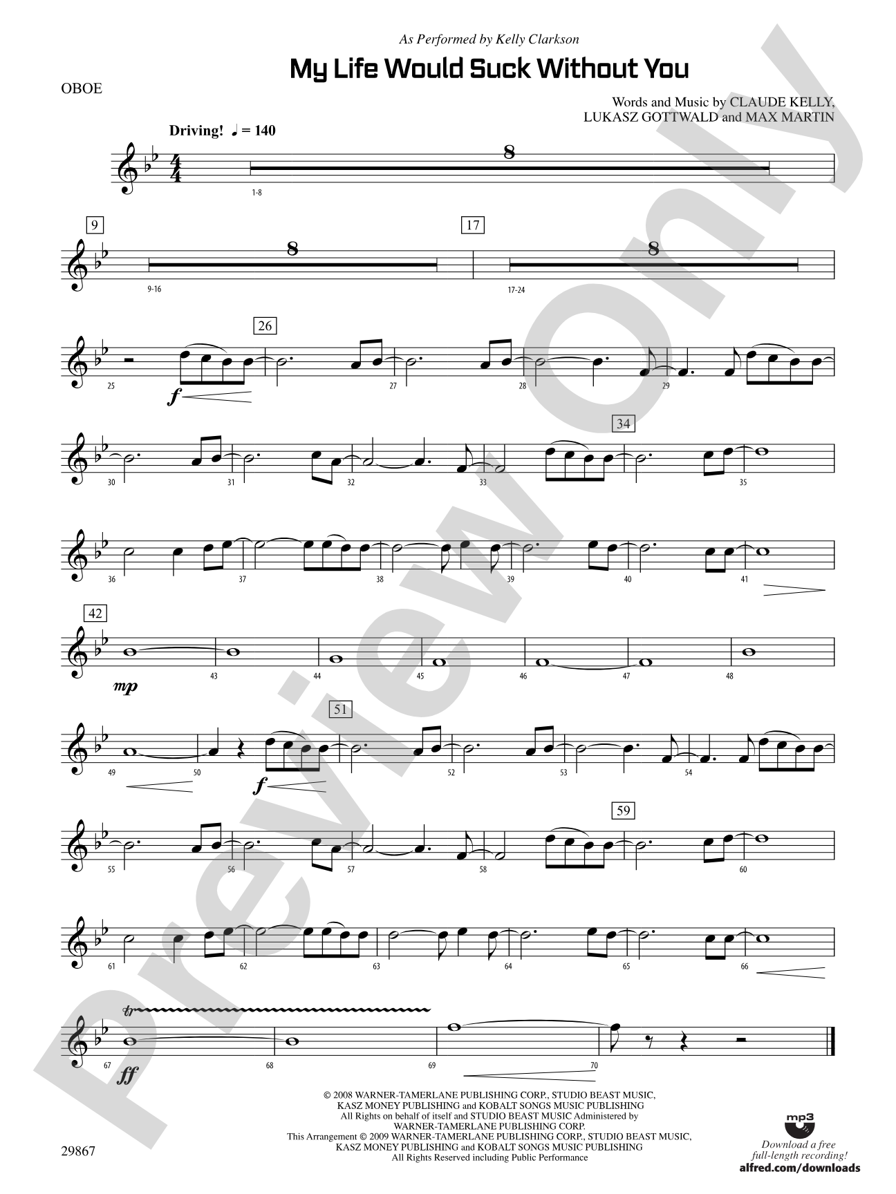 My Life Would Suck Without You: Oboe