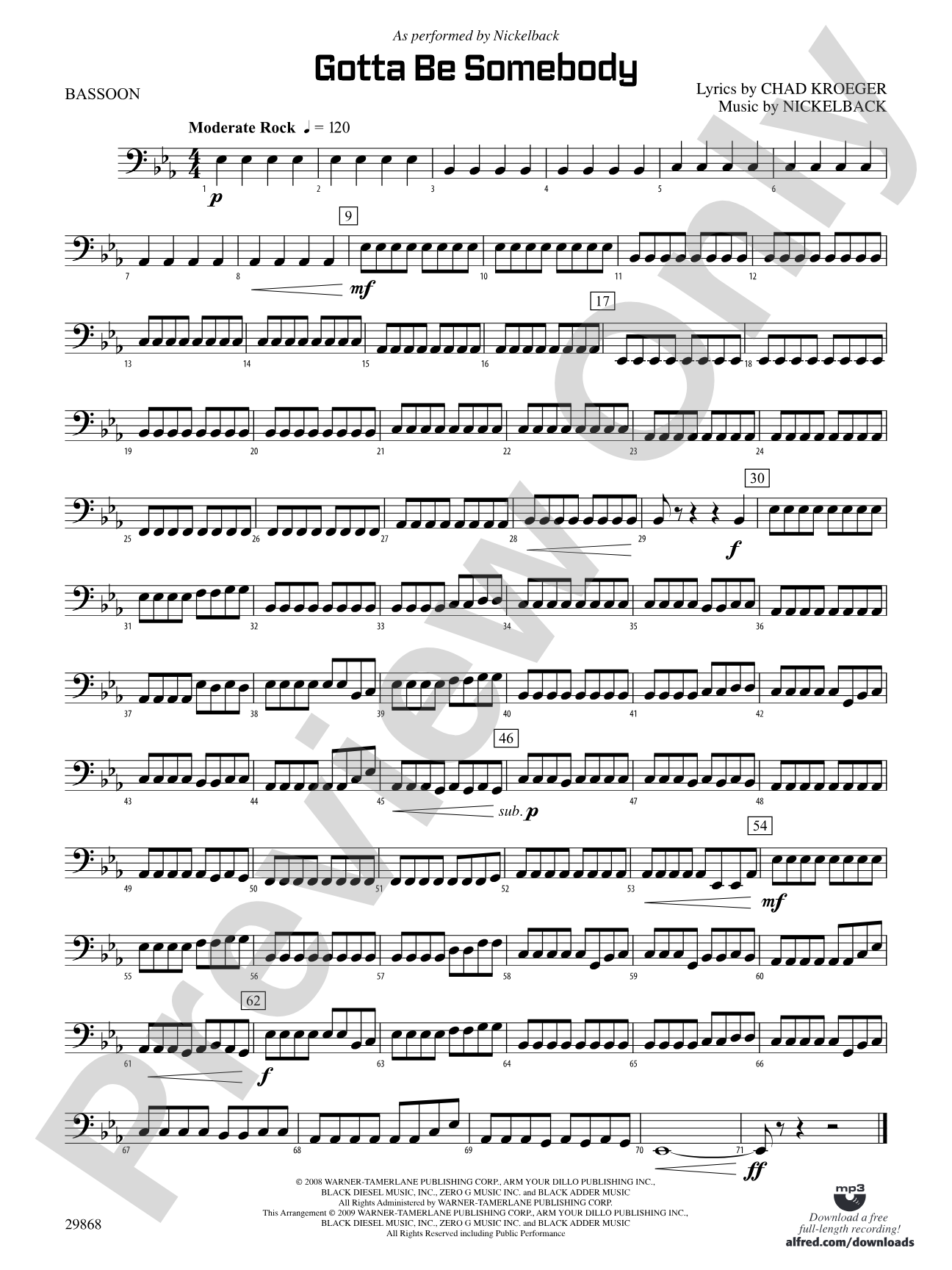 Gotta Be Somebody: Bassoon