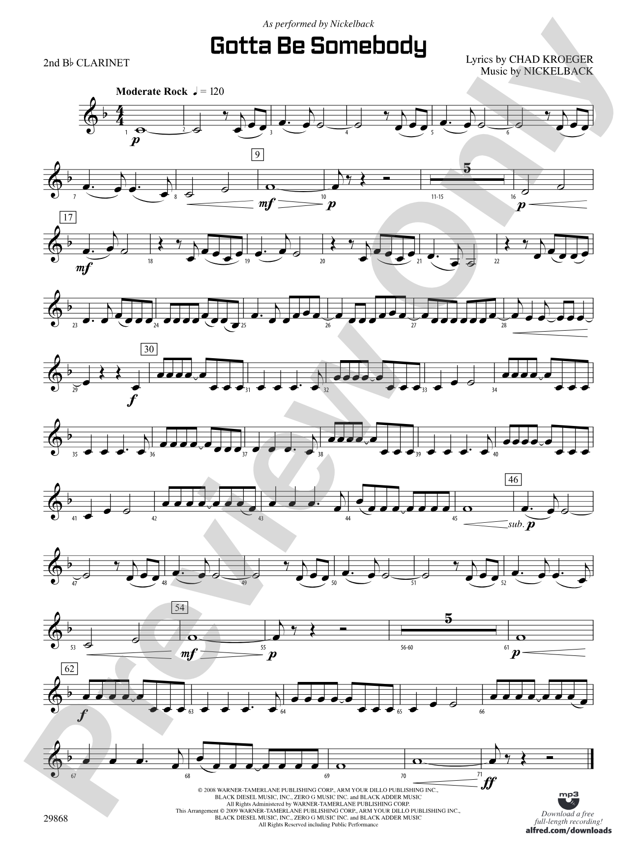 Gotta Be Somebody: 2nd B-flat Clarinet