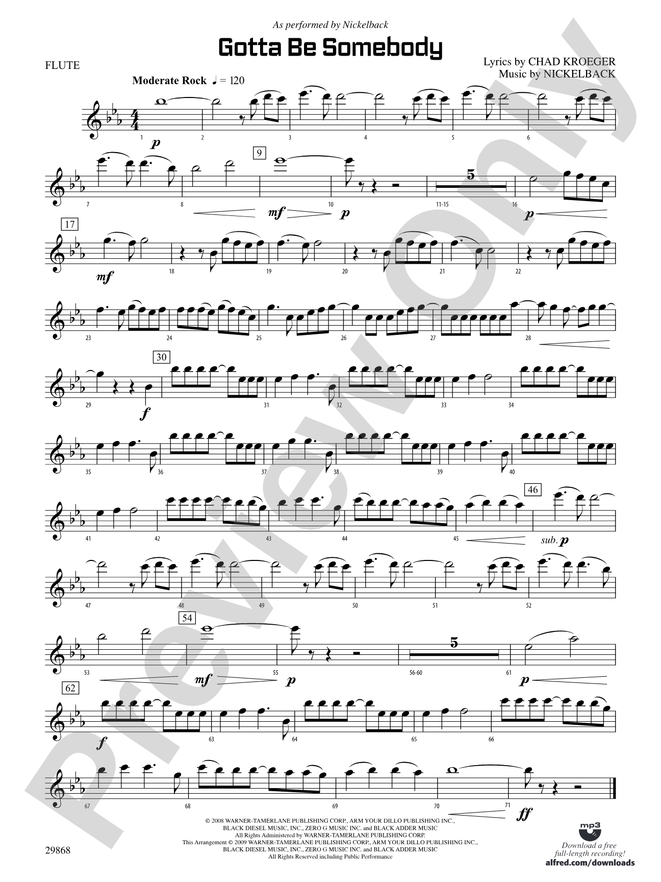 Gotta Be Somebody: Flute