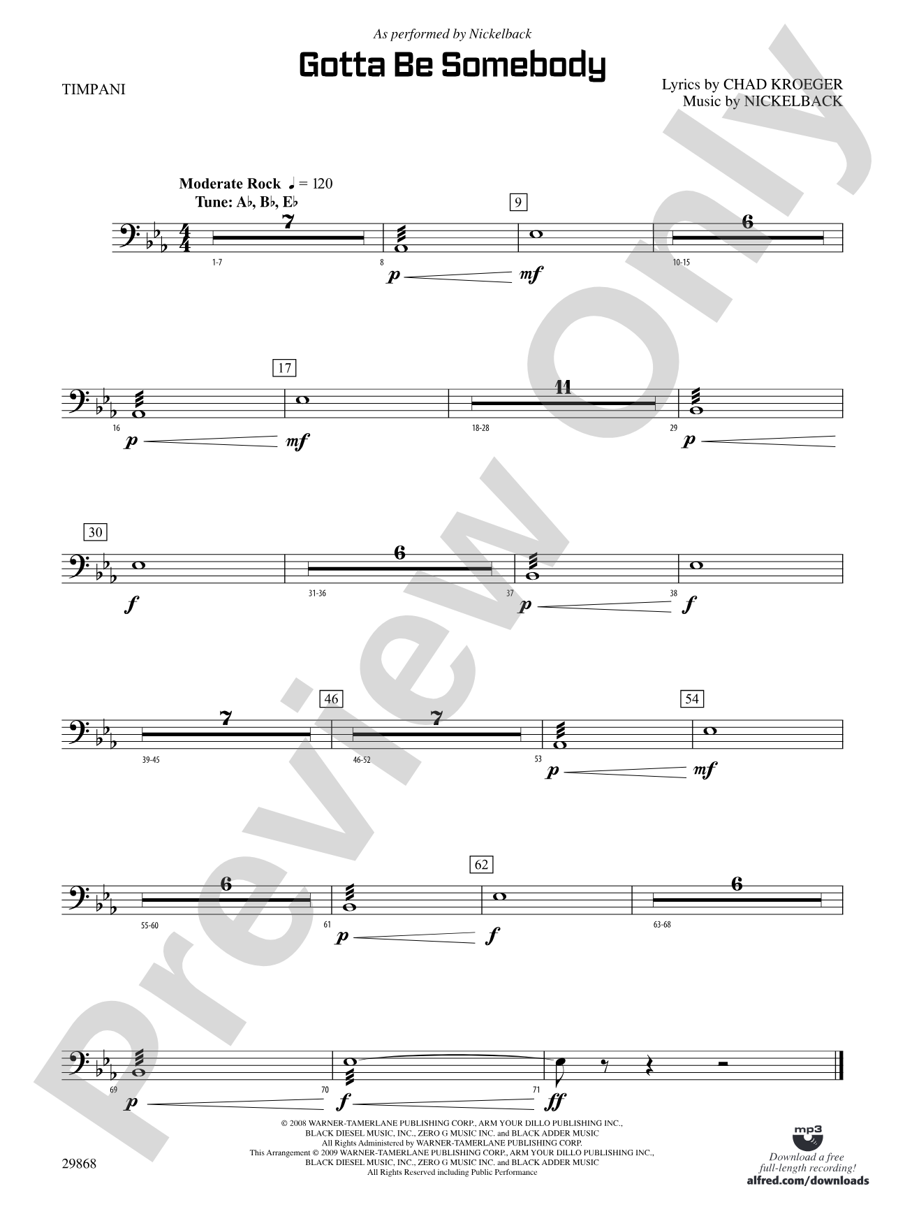 Gotta Be Somebody: Timpani