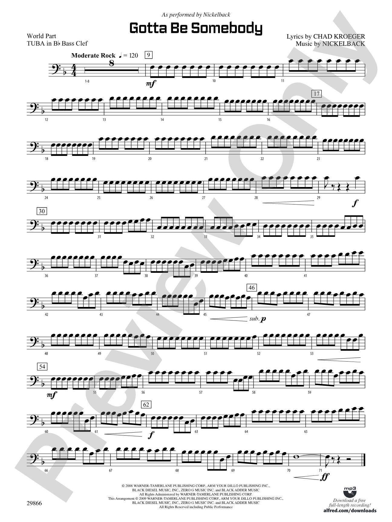 Gotta Be Somebody: (wp) B-flat Tuba B.C.