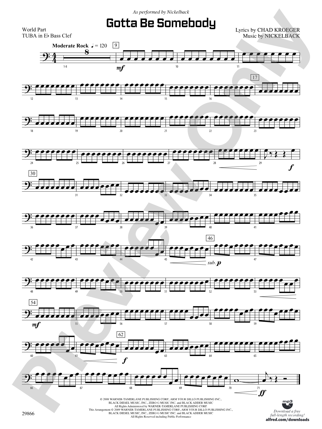 Gotta Be Somebody: (wp) E-flat Tuba B.C.