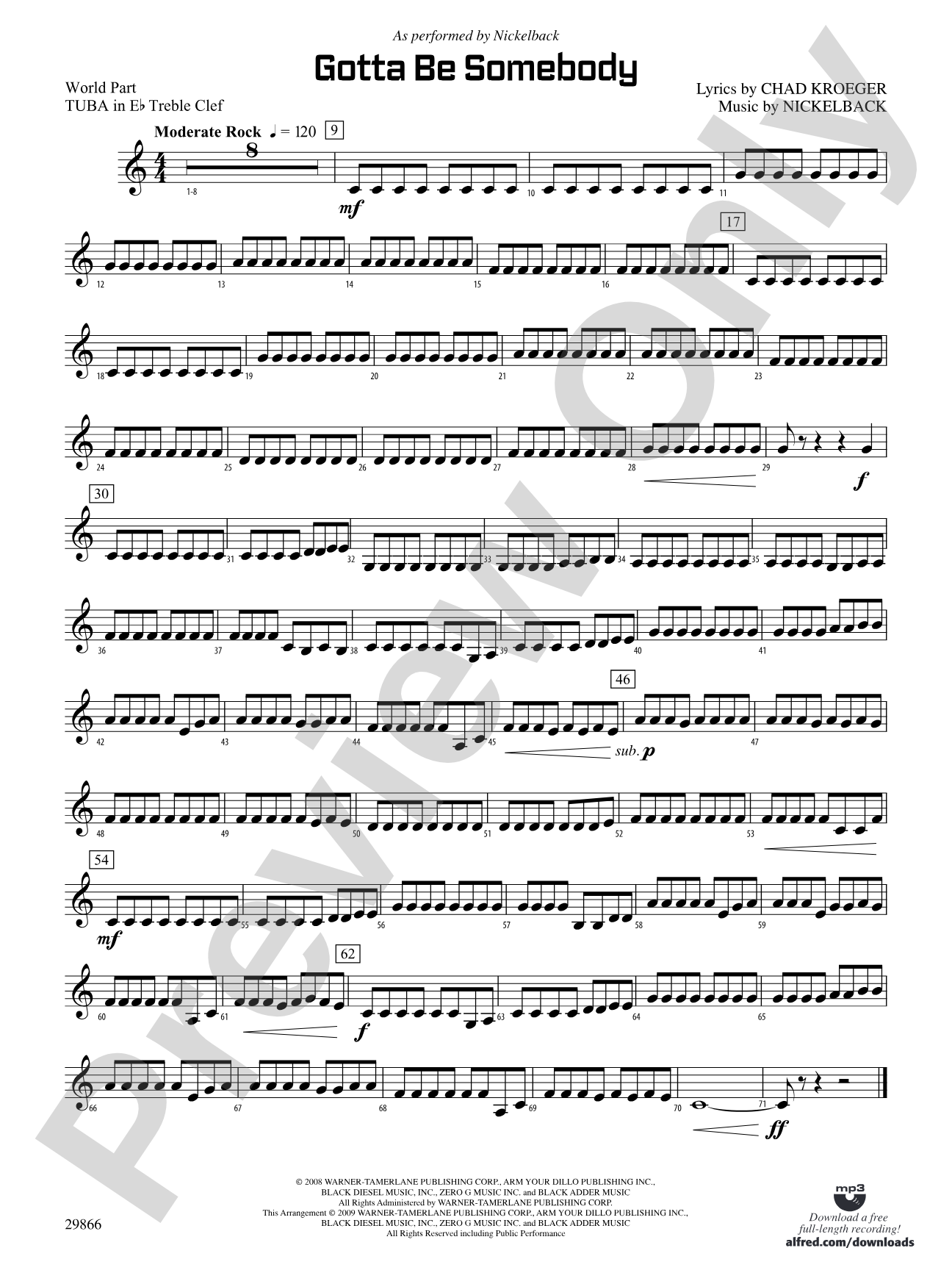 Gotta Be Somebody: (wp) E-flat Tuba T.C.