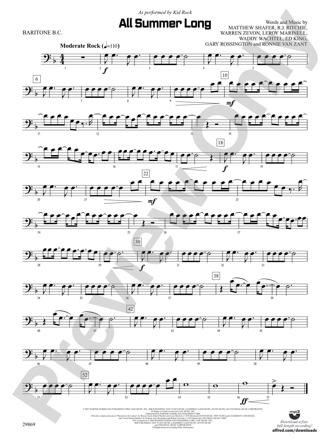 All Summer Long: Baritone B.C.