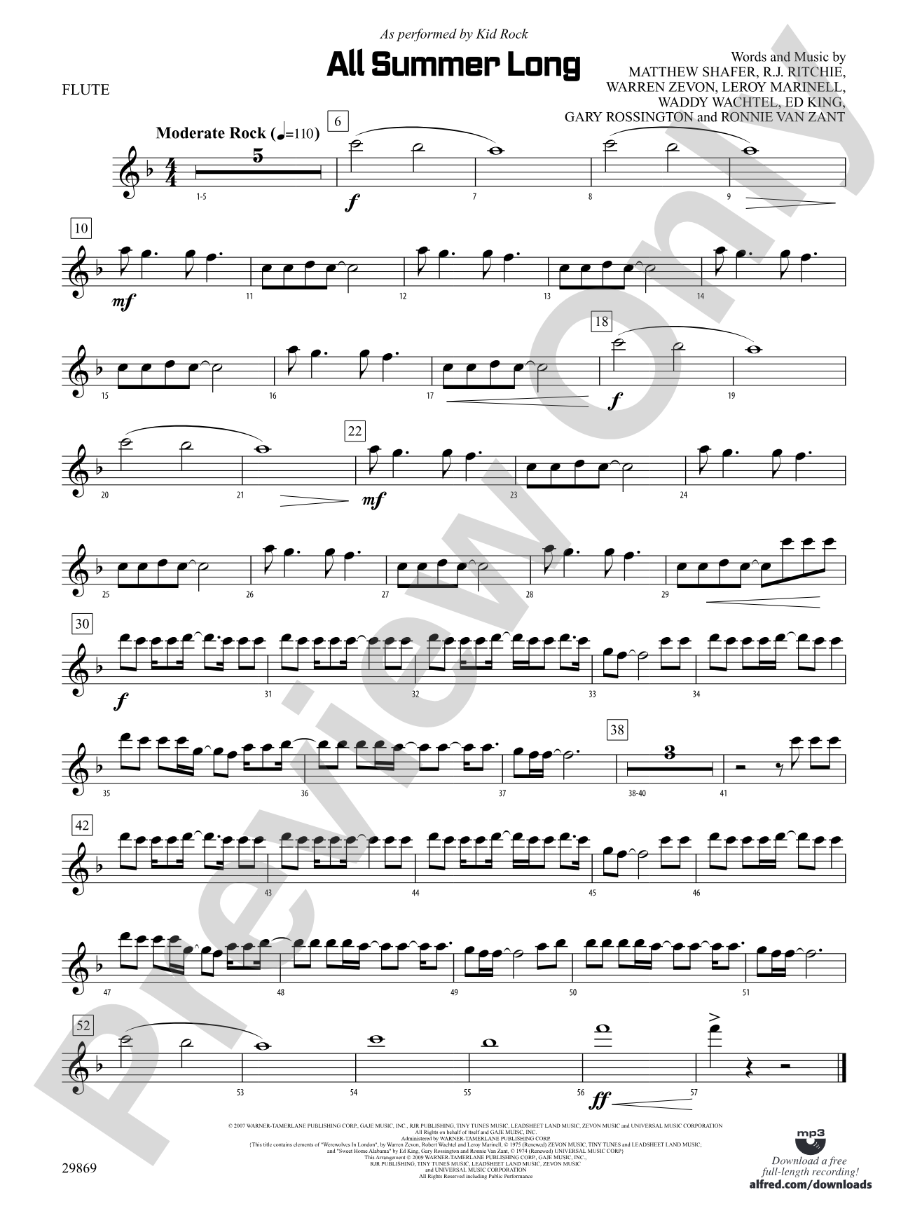 All Summer Long: Flute