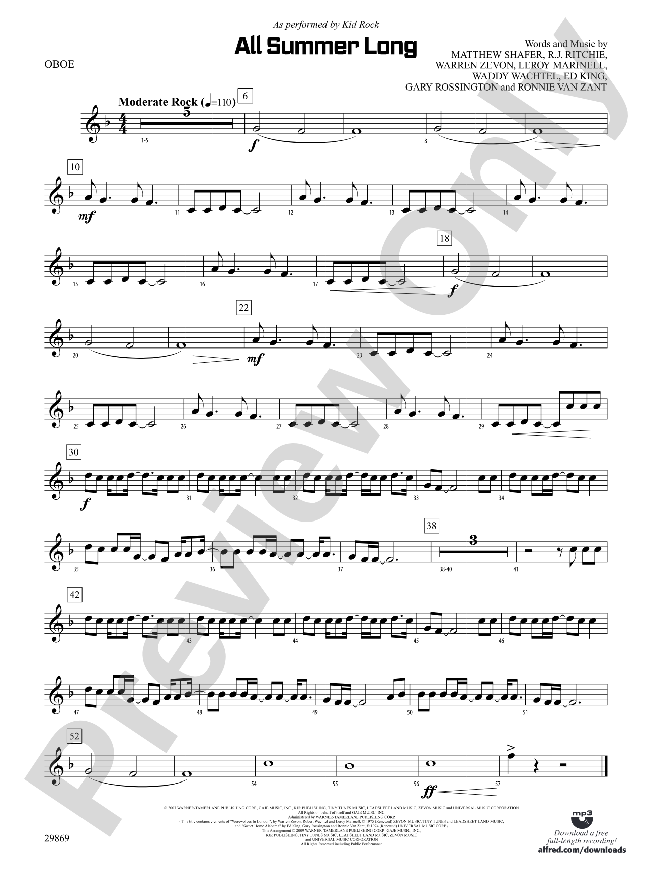 All Summer Long: Oboe