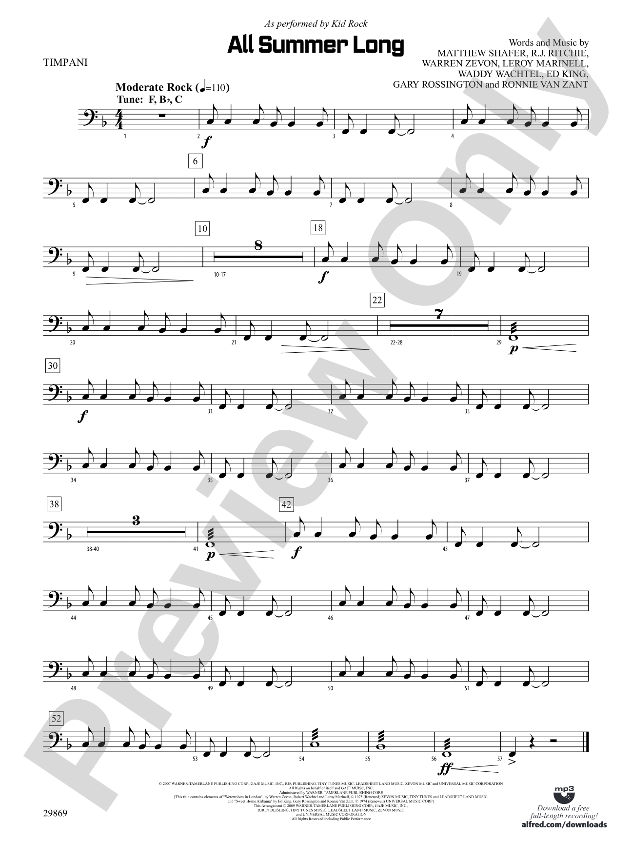 All Summer Long: Timpani