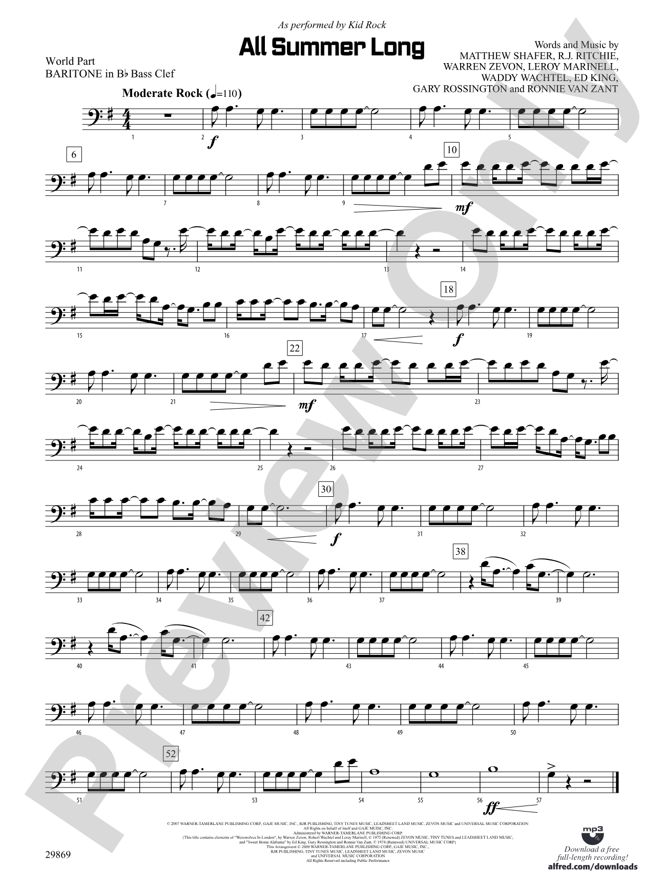 All Summer Long: (wp) B-flat Baritone B.C.