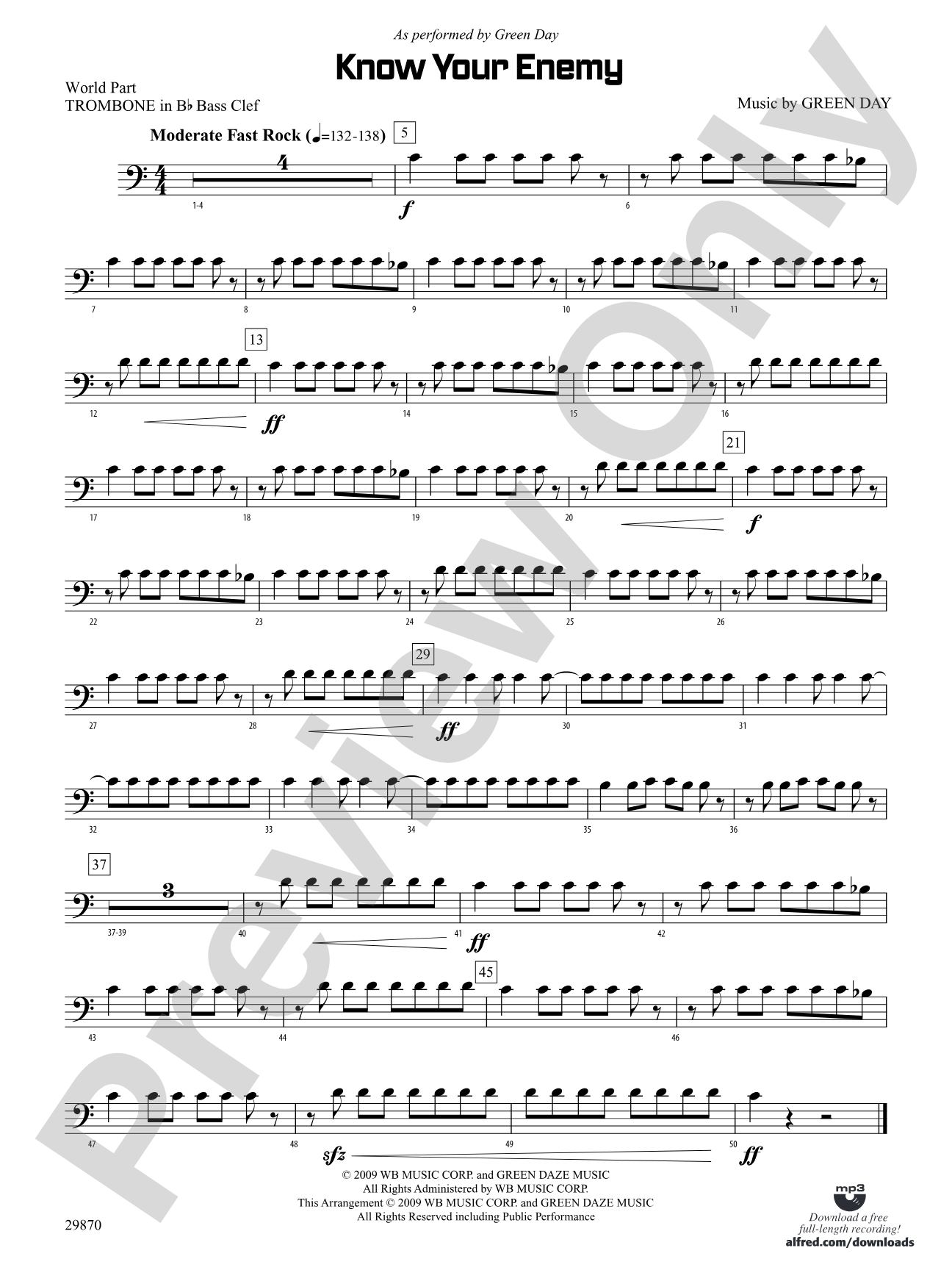 Know Your Enemy: (wp) 1st B-flat Trombone B.C.