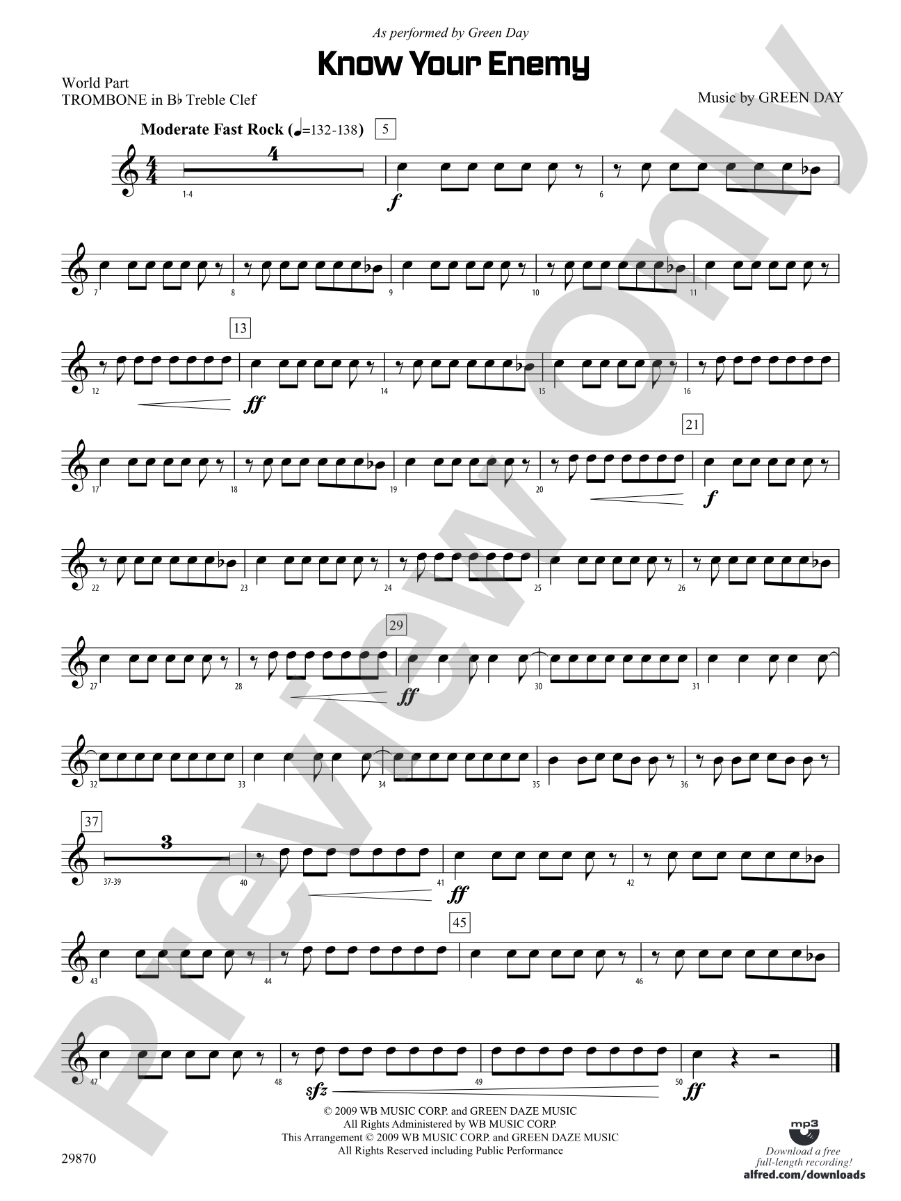 Know Your Enemy: (wp) 1st B-flat Trombone T.C.