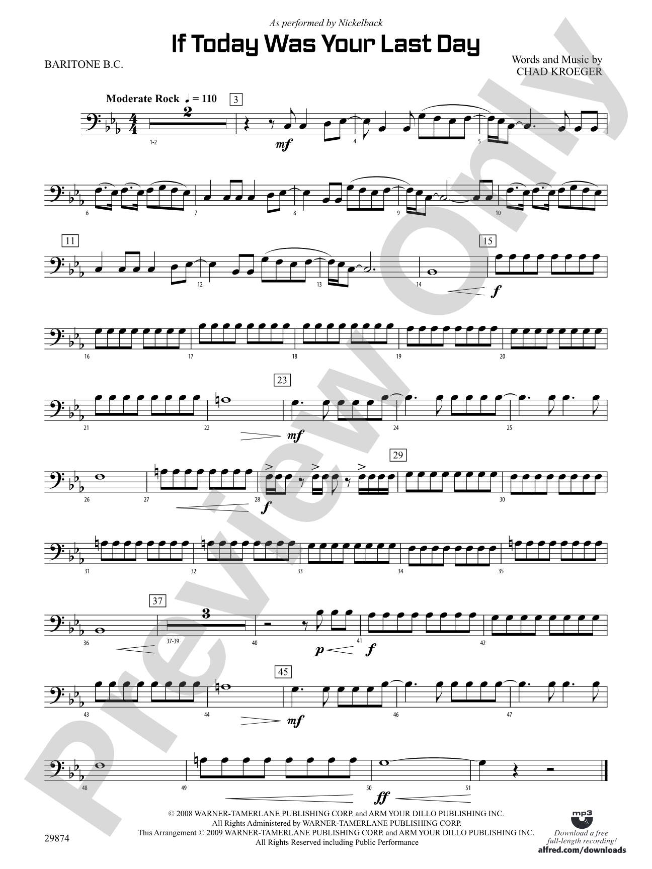 If Today Was Your Last Day: Baritone B.C.