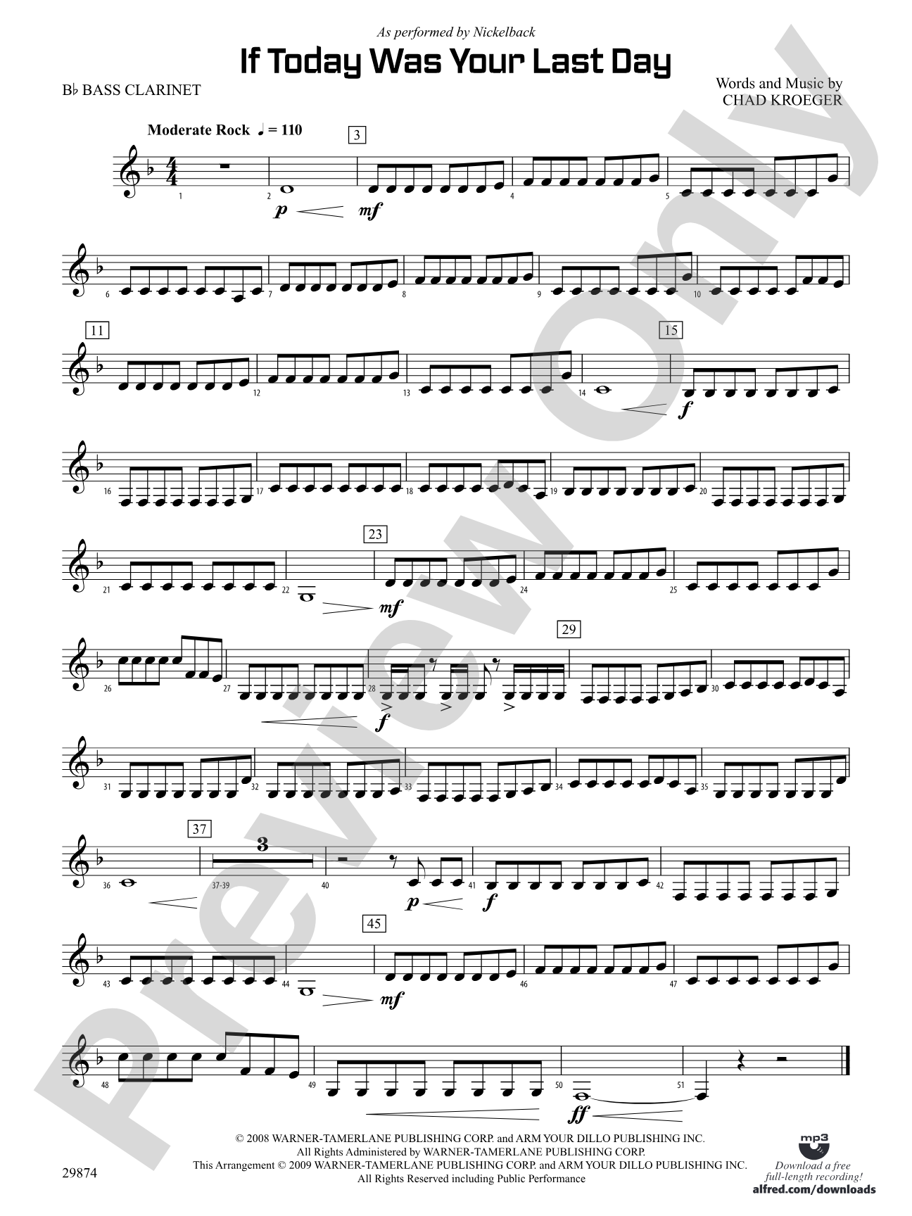 If Today Was Your Last Day: B-flat Bass Clarinet