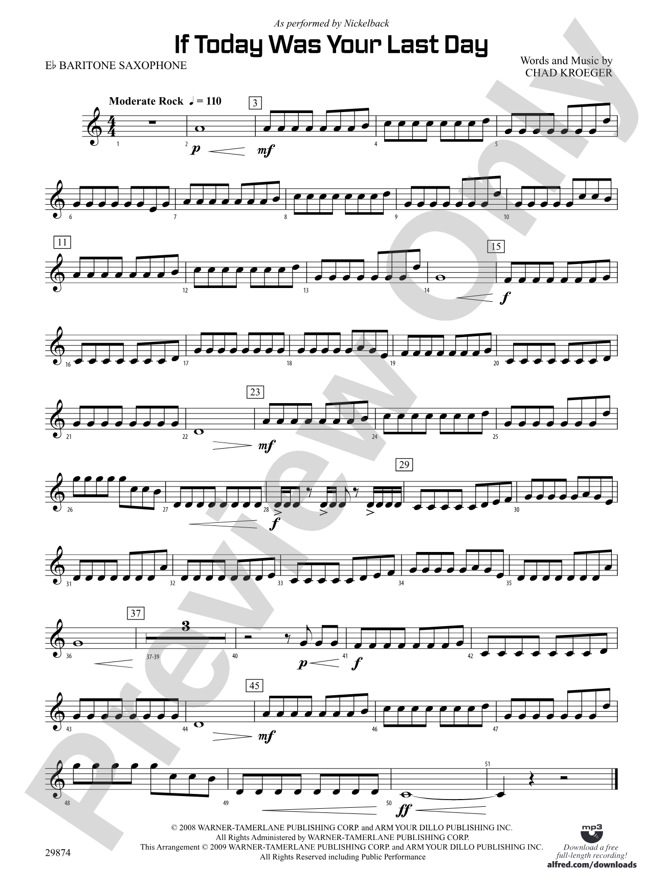 If Today Was Your Last Day: E-flat Baritone Saxophone