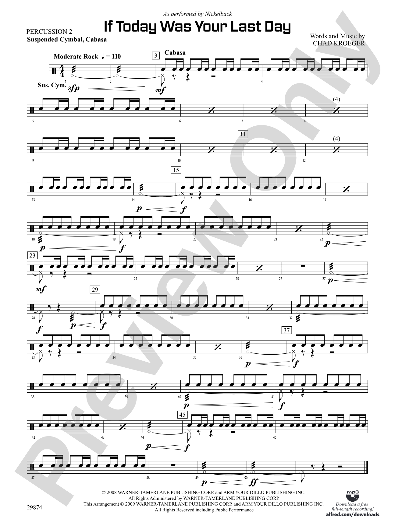 If Today Was Your Last Day: 2nd Percussion