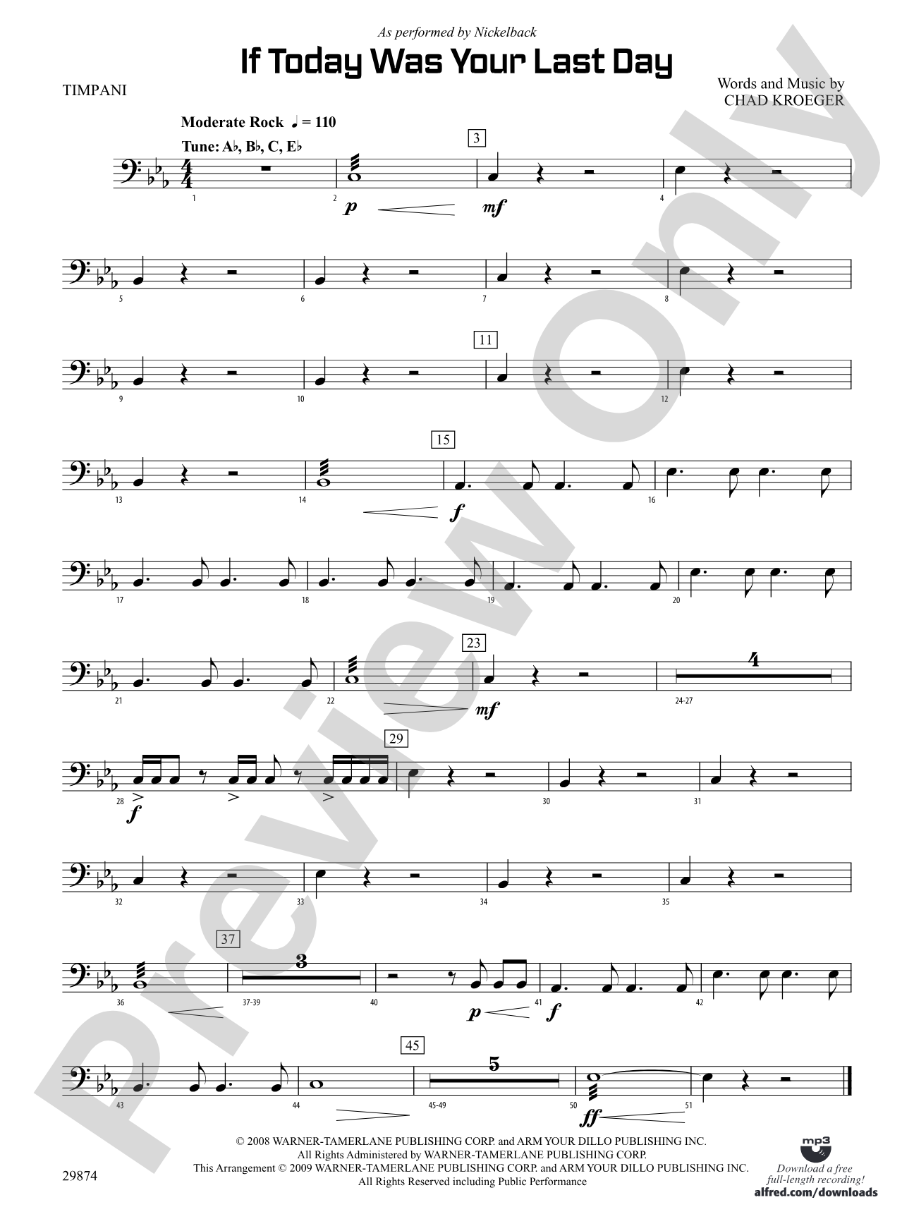 If Today Was Your Last Day: Timpani