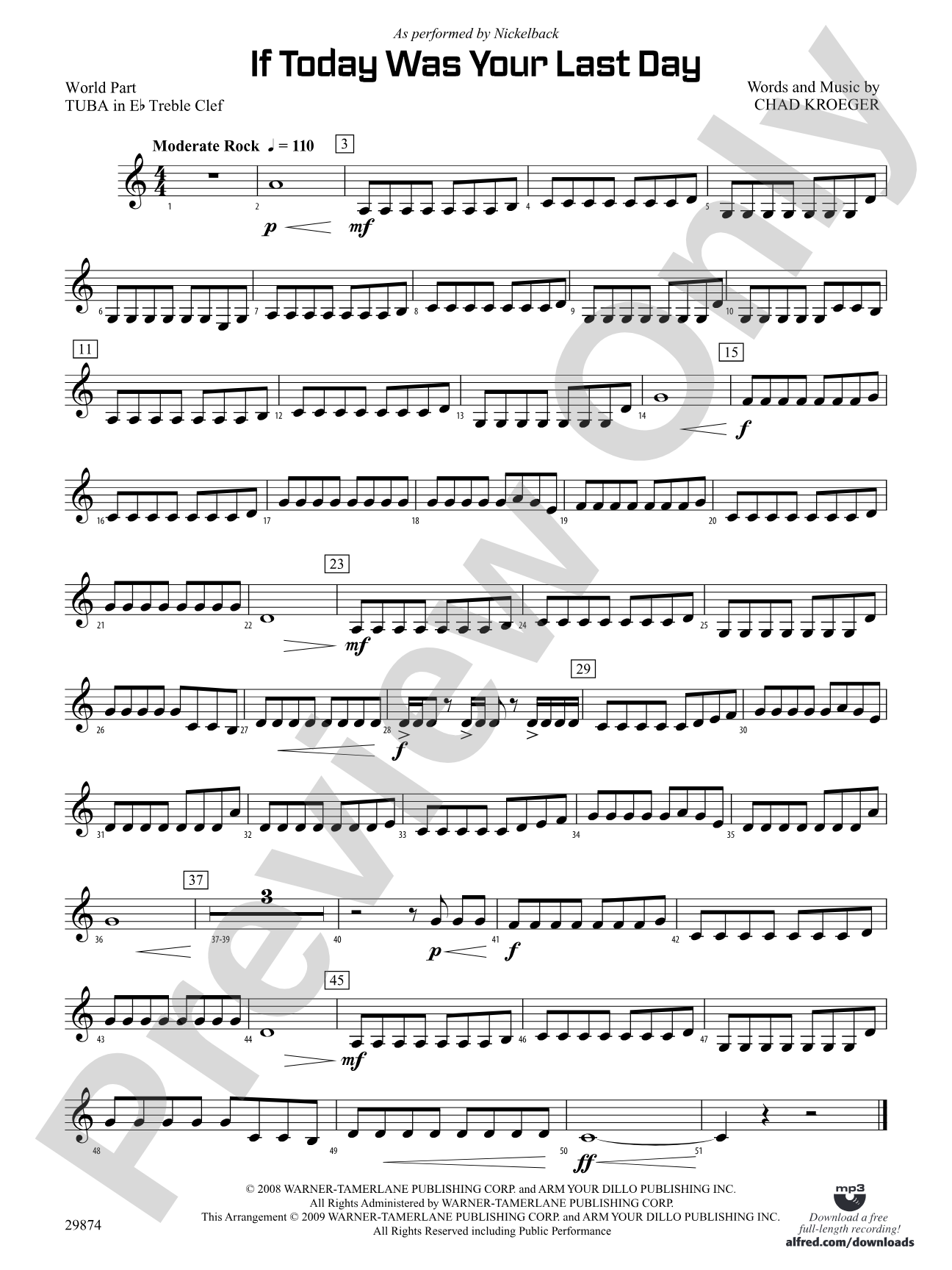 If Today Was Your Last Day: (wp) E-flat Tuba T.C.
