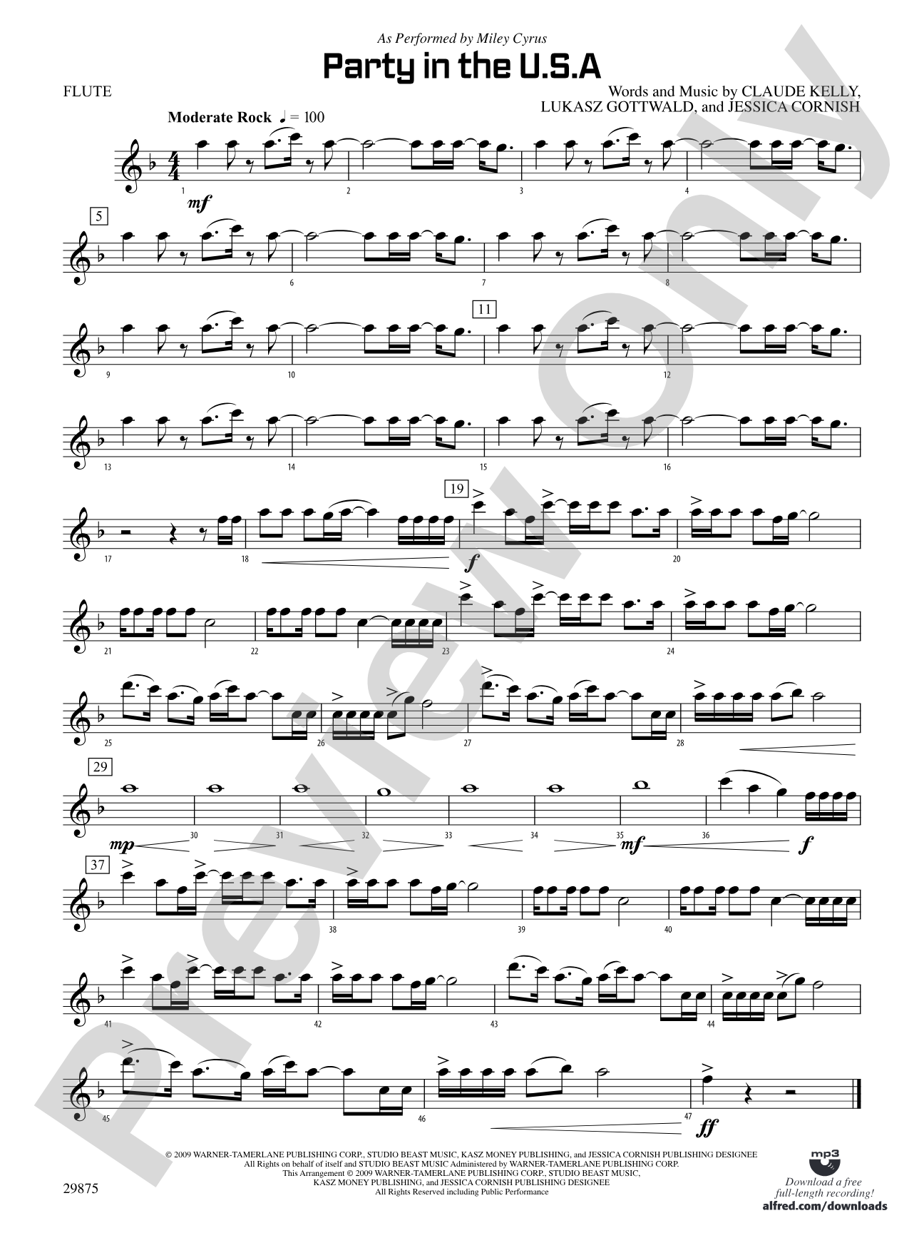 Party in the U.S.A.: Flute