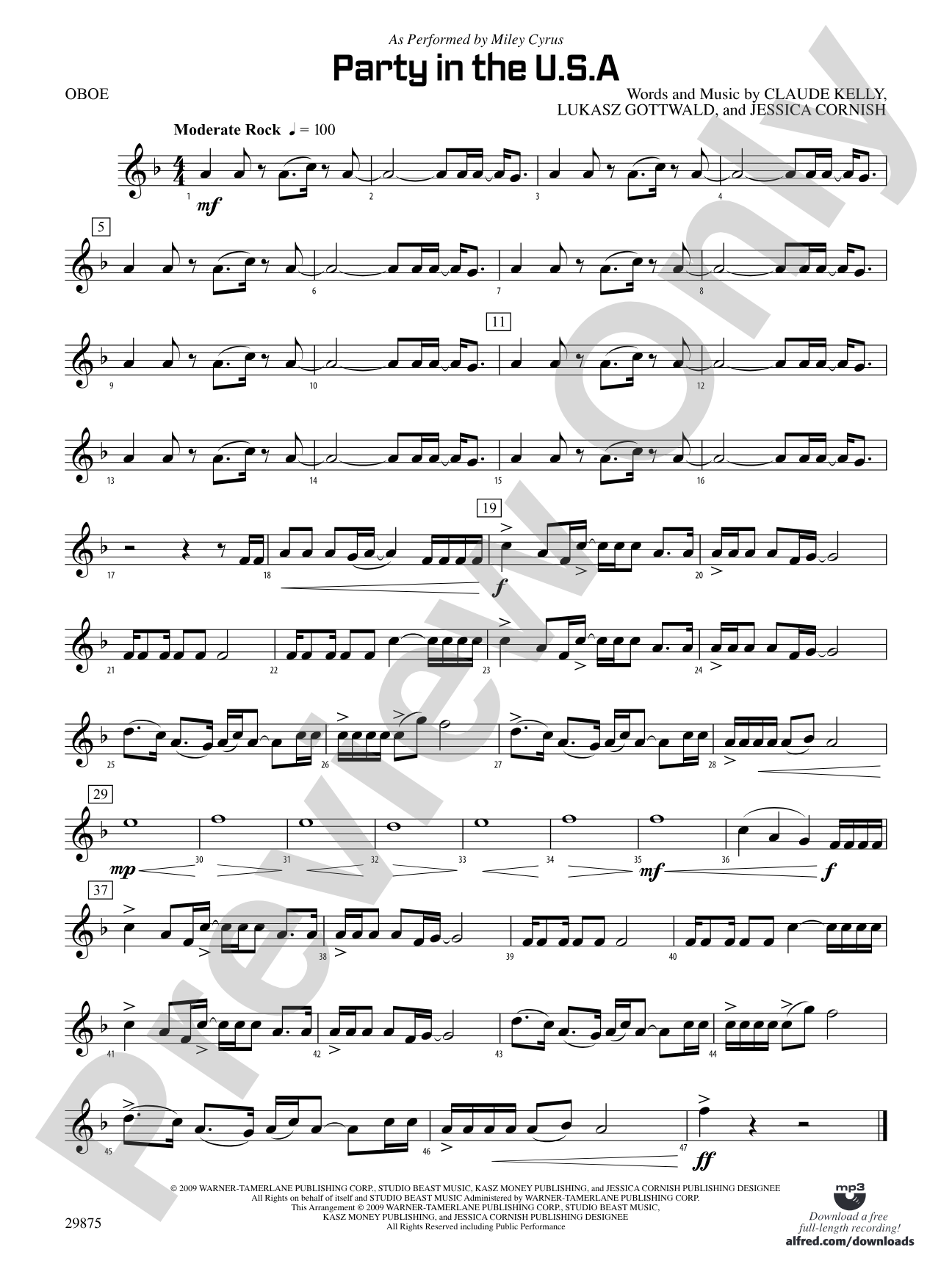 Party in the U.S.A.: Oboe