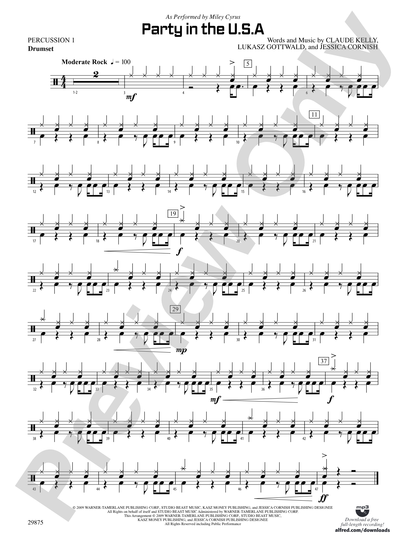 Party in the U.S.A.: 1st Percussion