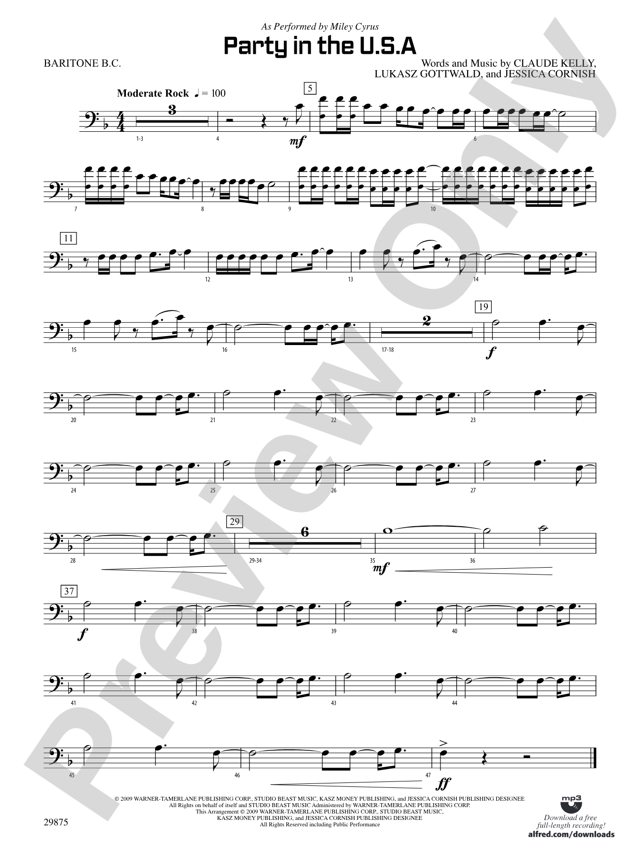 Party in the U.S.A.: (wp) Baritone B.C.