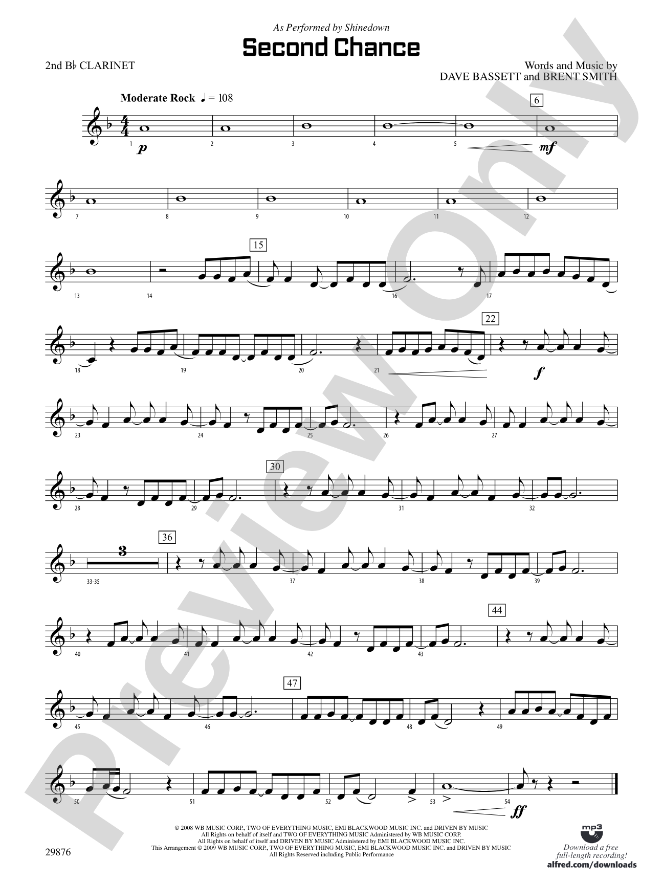 Second Chance: 2nd B-flat Clarinet