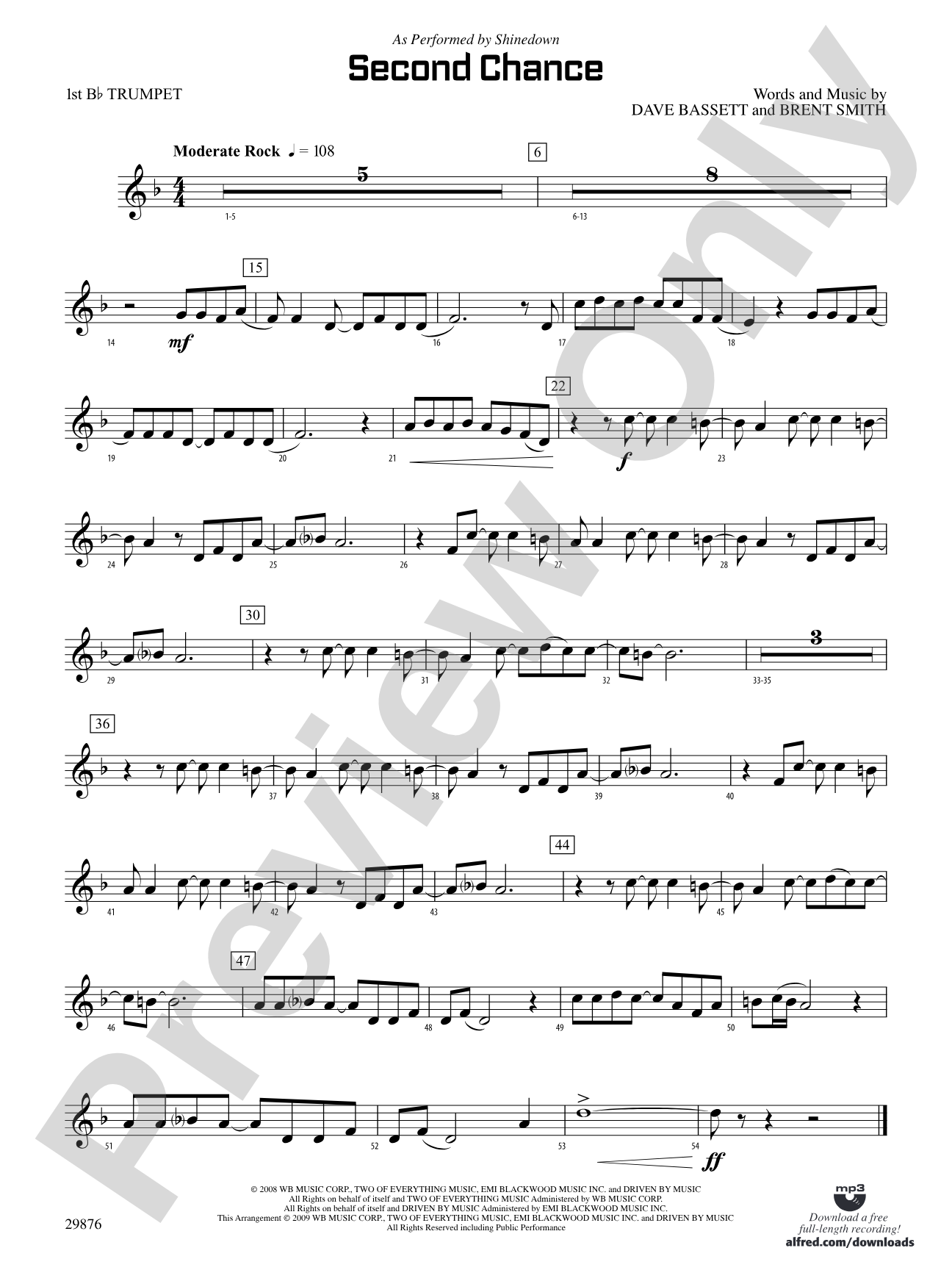 Second Chance: 1st B-flat Trumpet