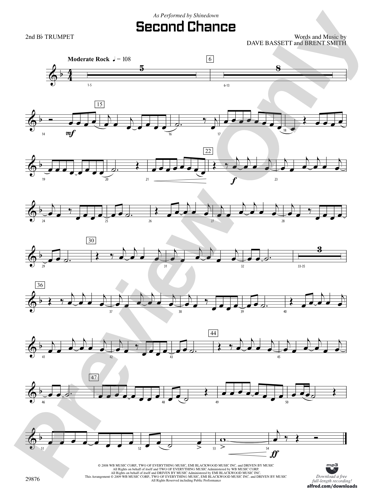 Second Chance: 2nd B-flat Trumpet