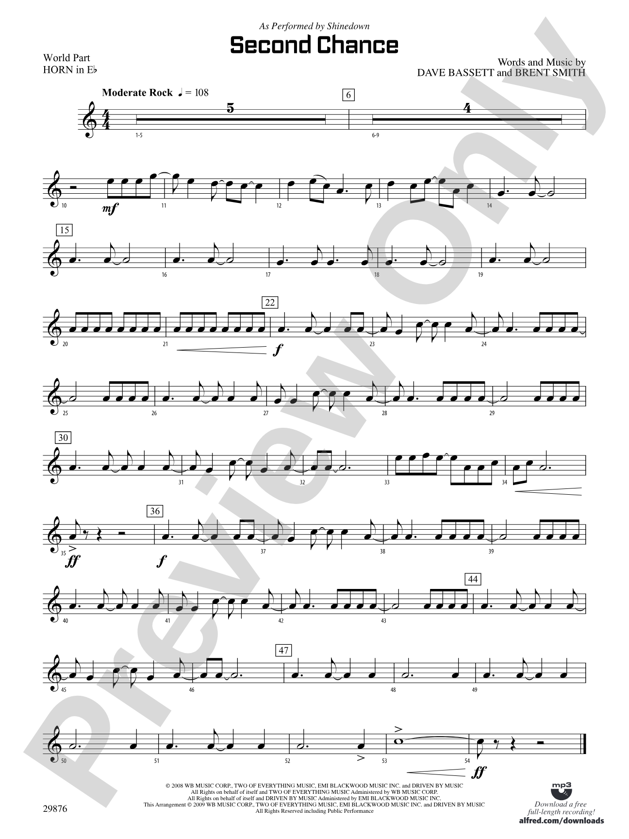 Second Chance: (wp) 1st Horn in E-flat