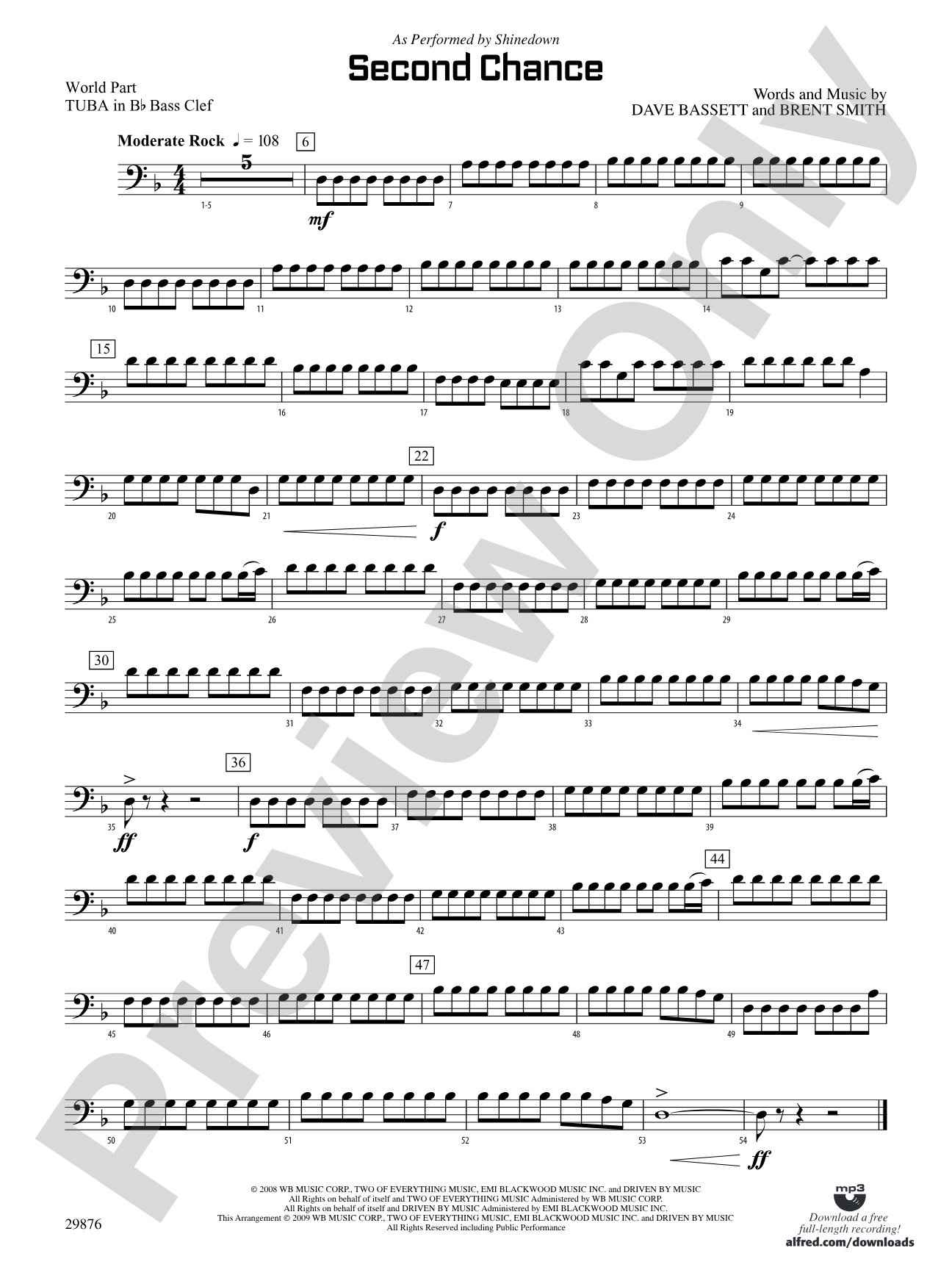 Second Chance: (wp) B-flat Tuba B.C.