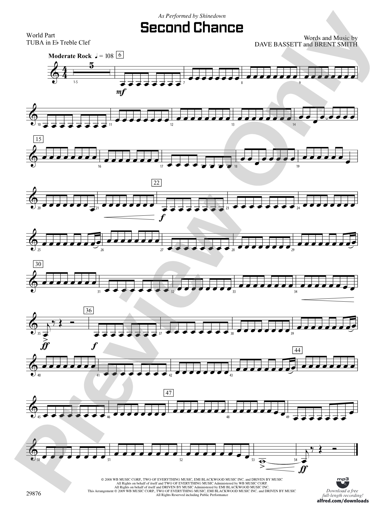 Second Chance: (wp) E-flat Tuba T.C.