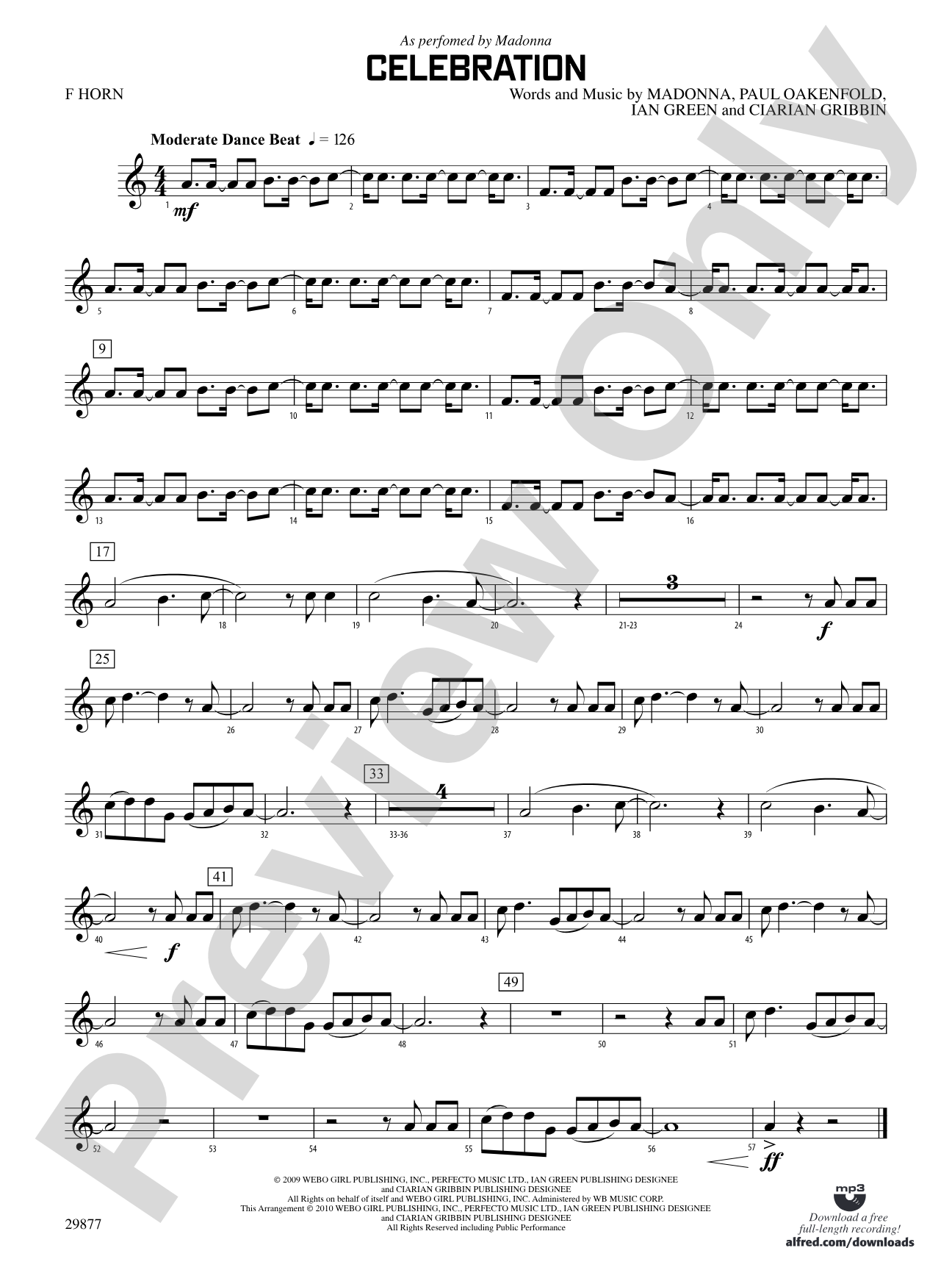 Celebration: 1st F Horn