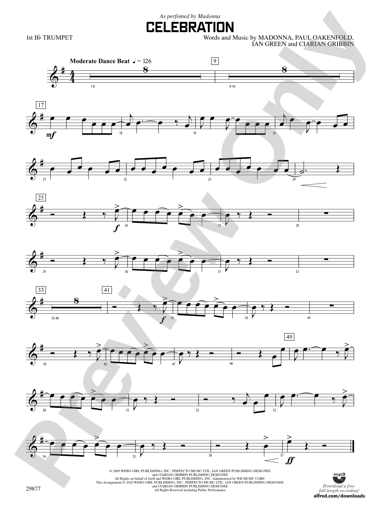 Celebration: 1st B-flat Trumpet
