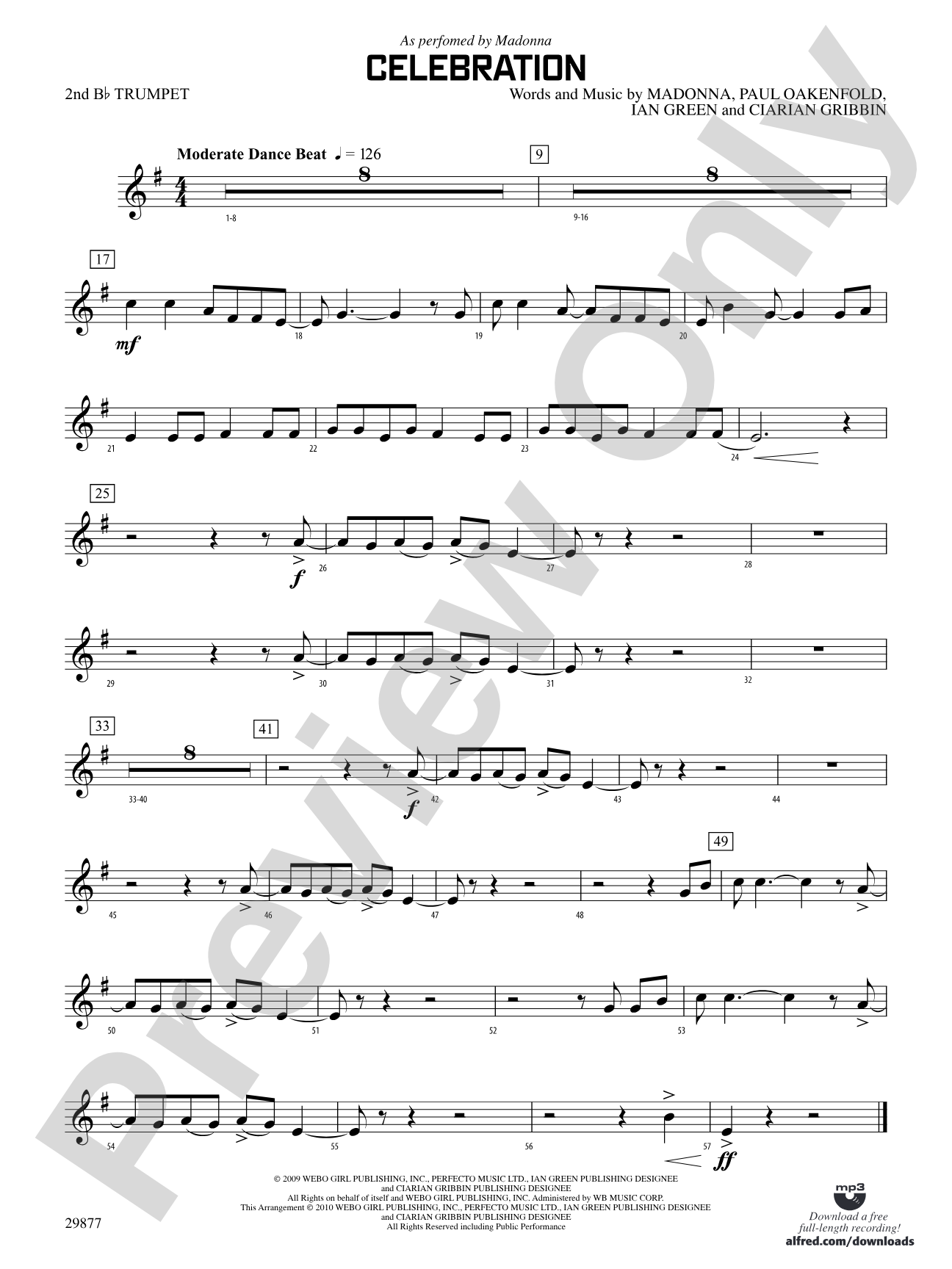 Celebration: 2nd B-flat Trumpet