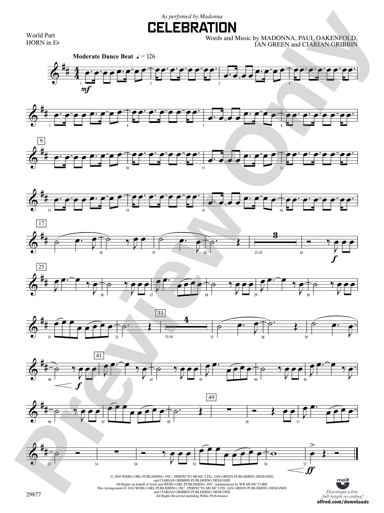 Celebration: (wp) 1st Horn in E-flat
