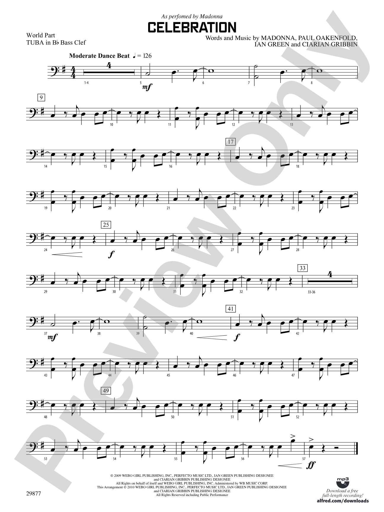 Celebration: (wp) B-flat Tuba B.C.