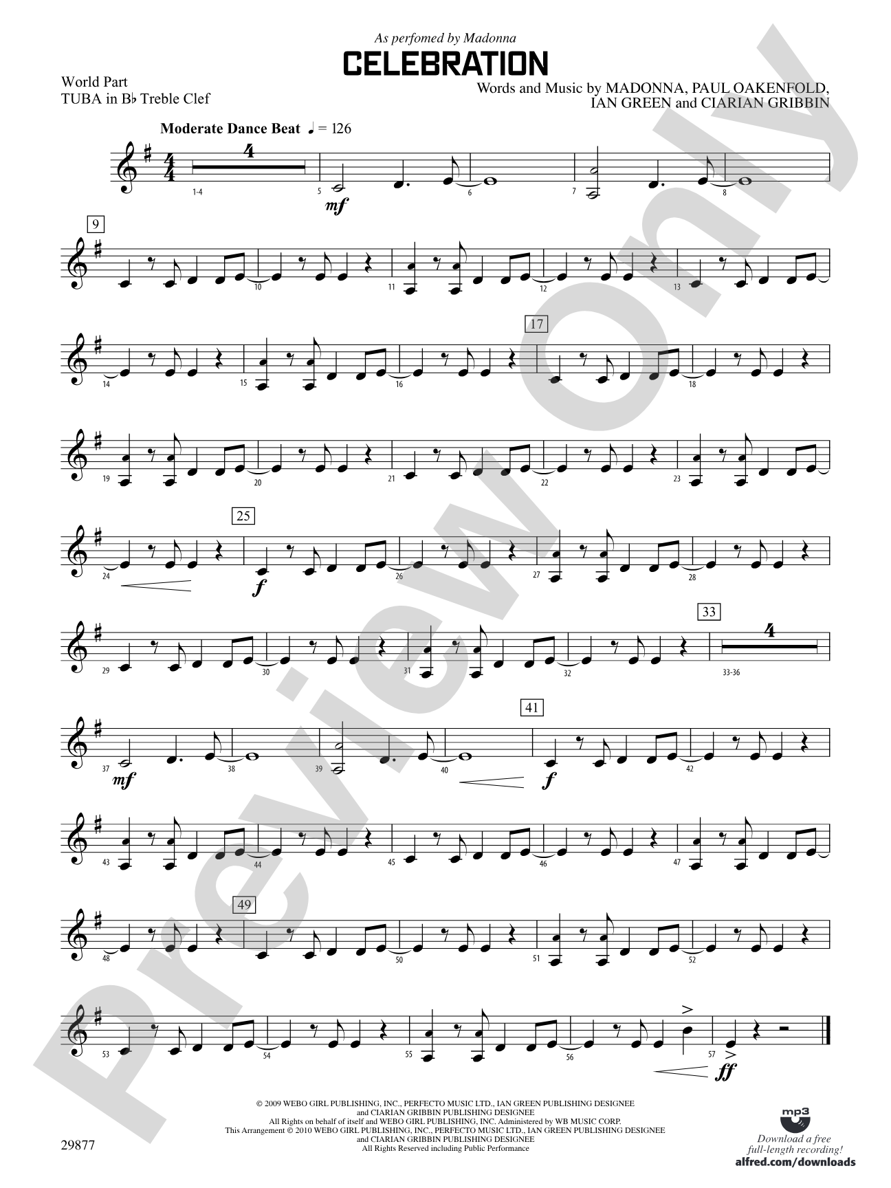 Celebration: (wp) B-flat Tuba T.C.