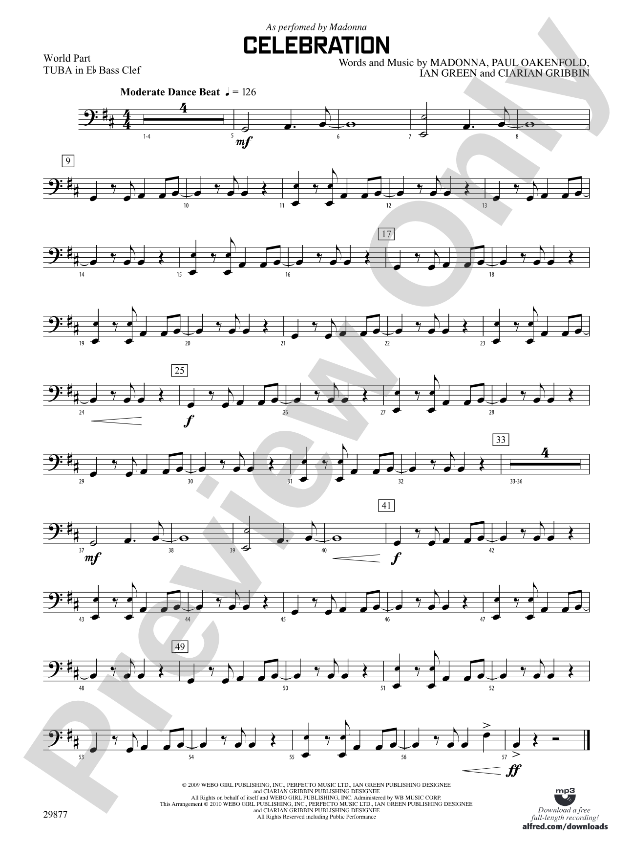 Celebration: (wp) E-flat Tuba B.C.