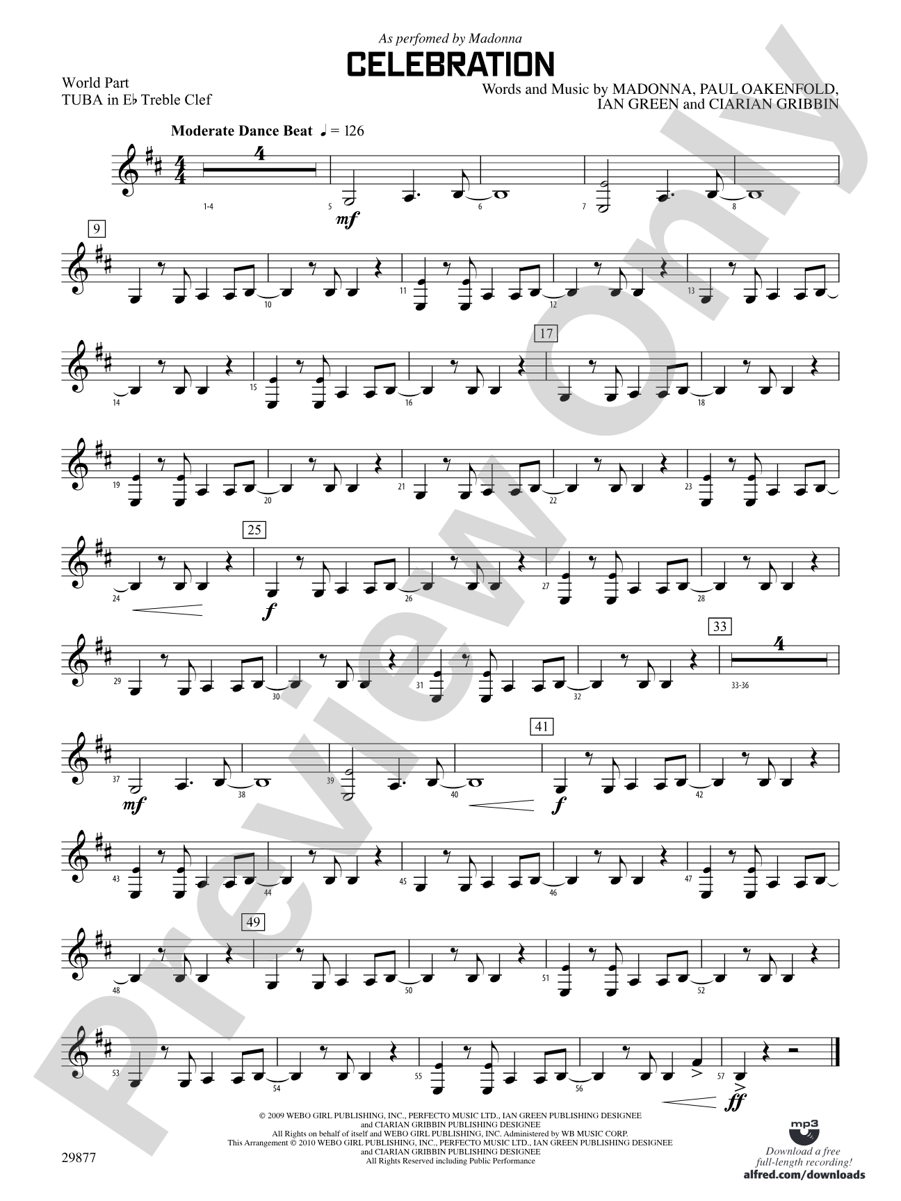 Celebration: (wp) E-flat Tuba T.C.