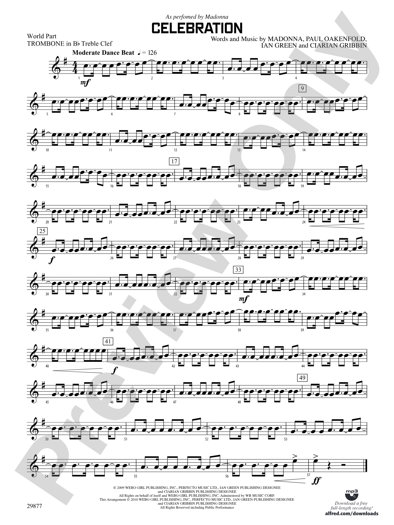 Celebration: (wp) 1st B-flat Trombone T.C.