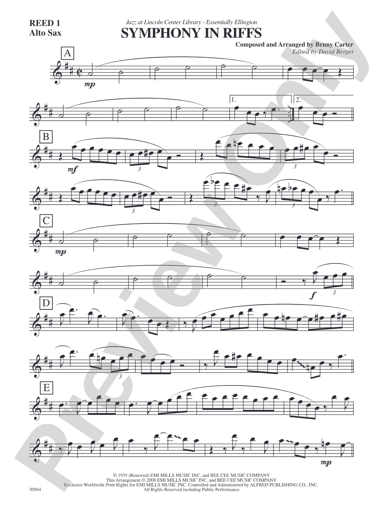 Symphony in Riffs: E-flat Alto Saxophone