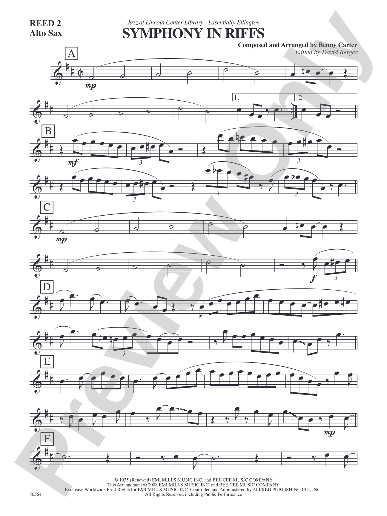 Symphony in Riffs: 2nd E-flat Alto Saxophone