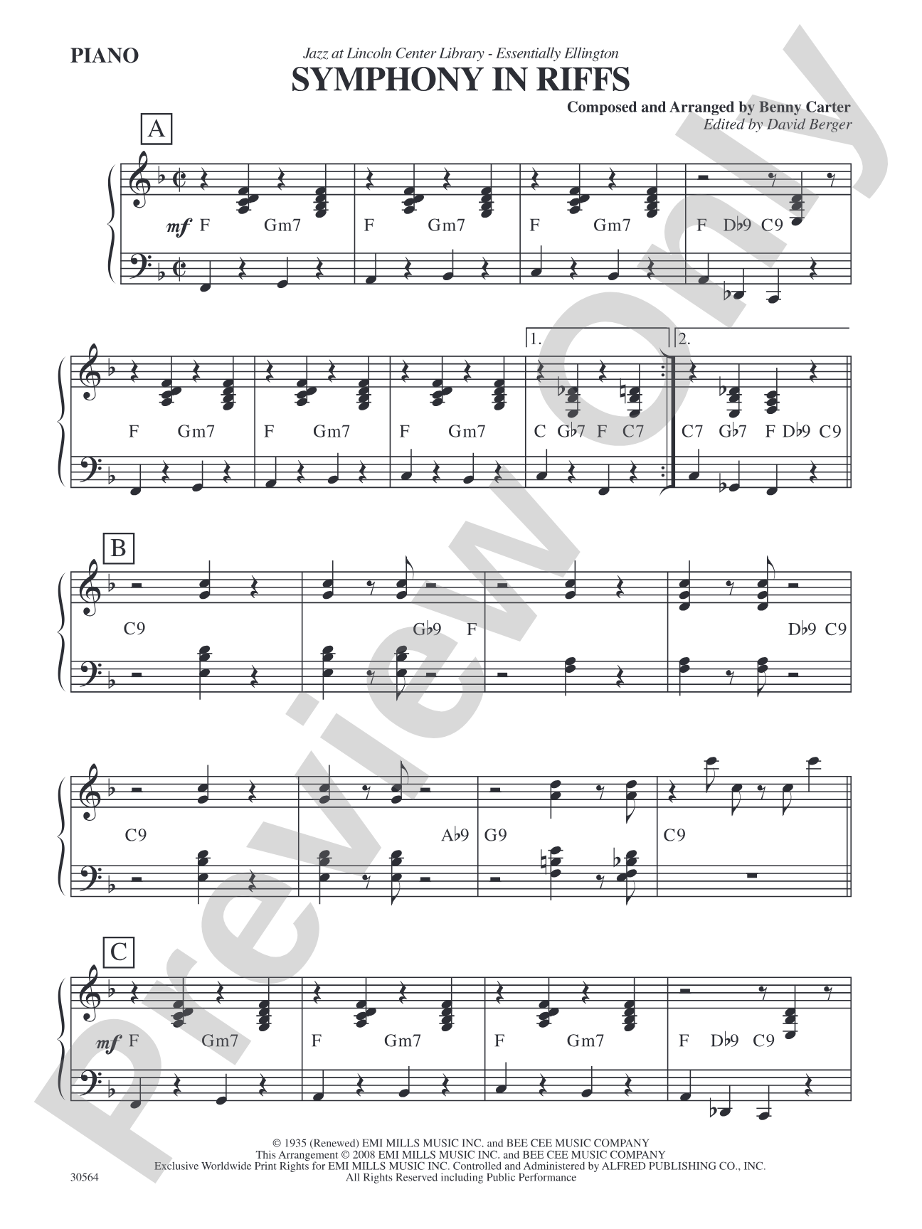 Symphony in Riffs: Piano Accompaniment