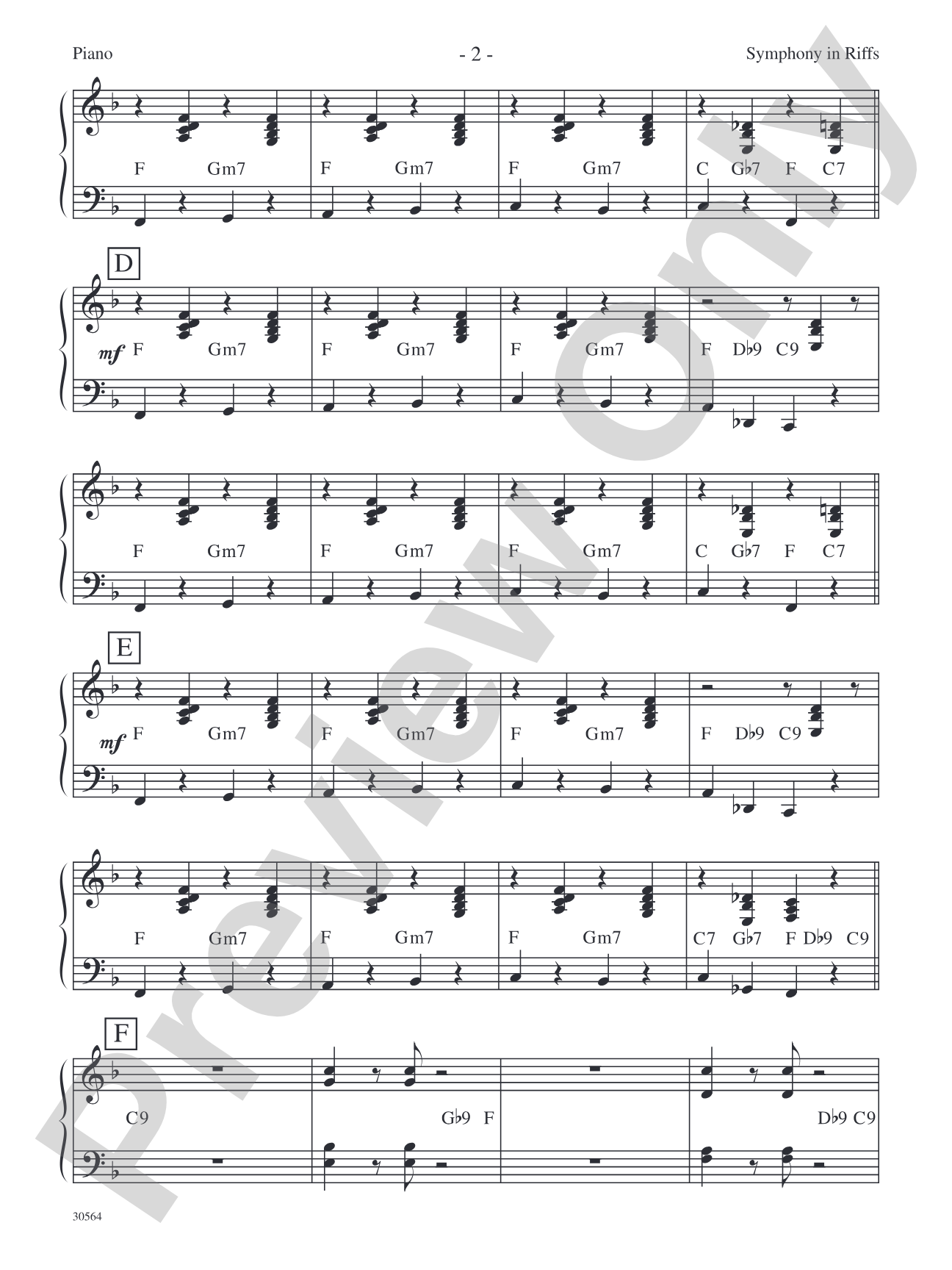 Symphony in Riffs: Piano Accompaniment