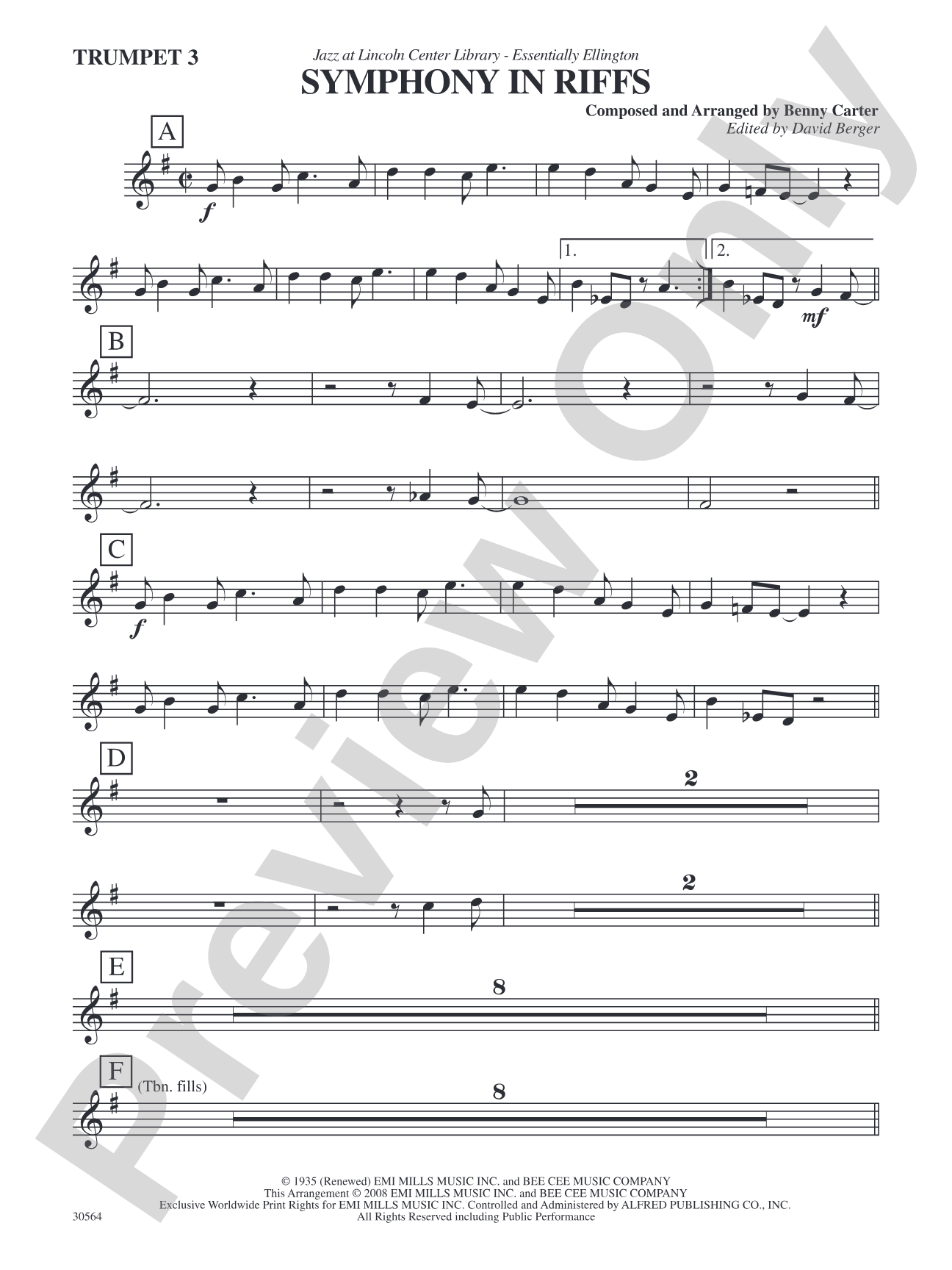 Symphony in Riffs: 3rd B-flat Trumpet