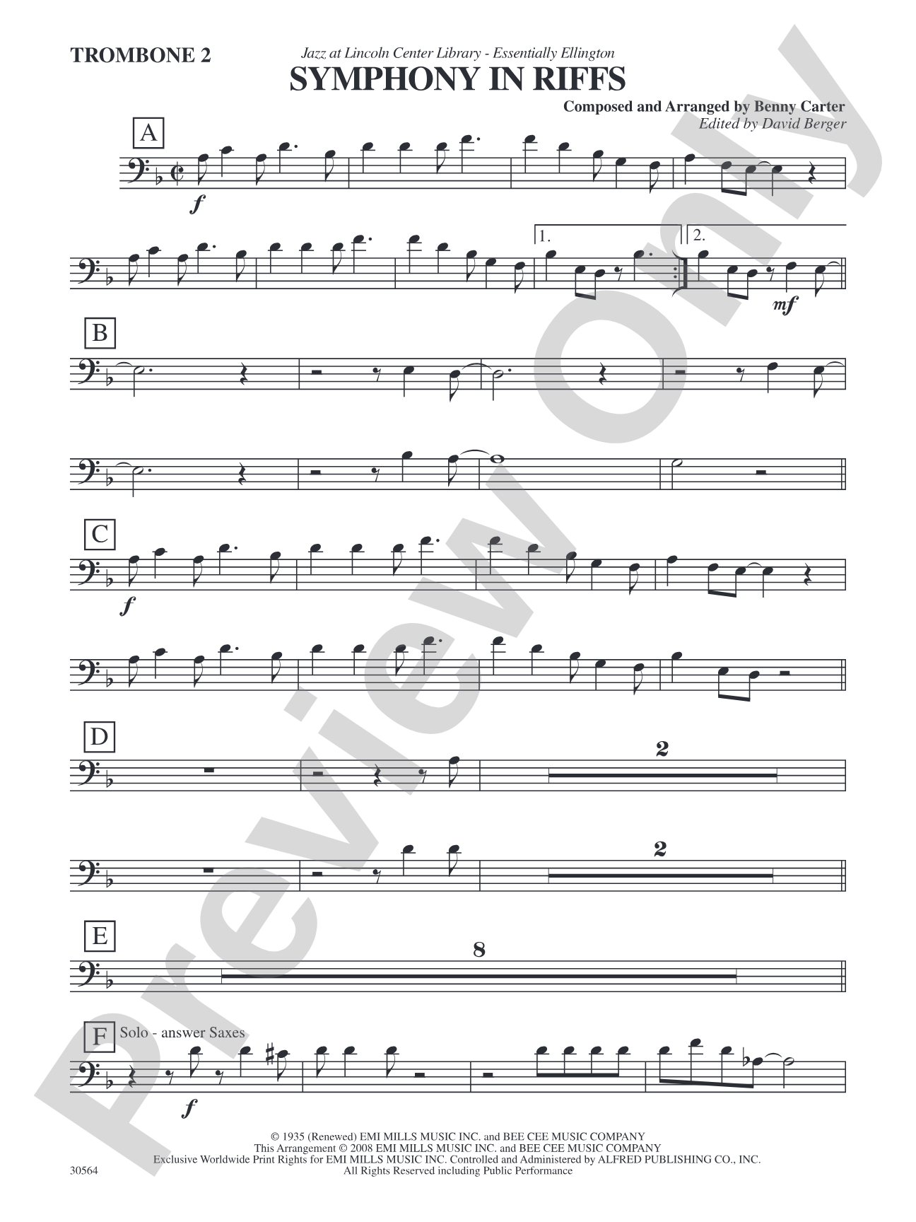 Symphony in Riffs: 2nd Trombone